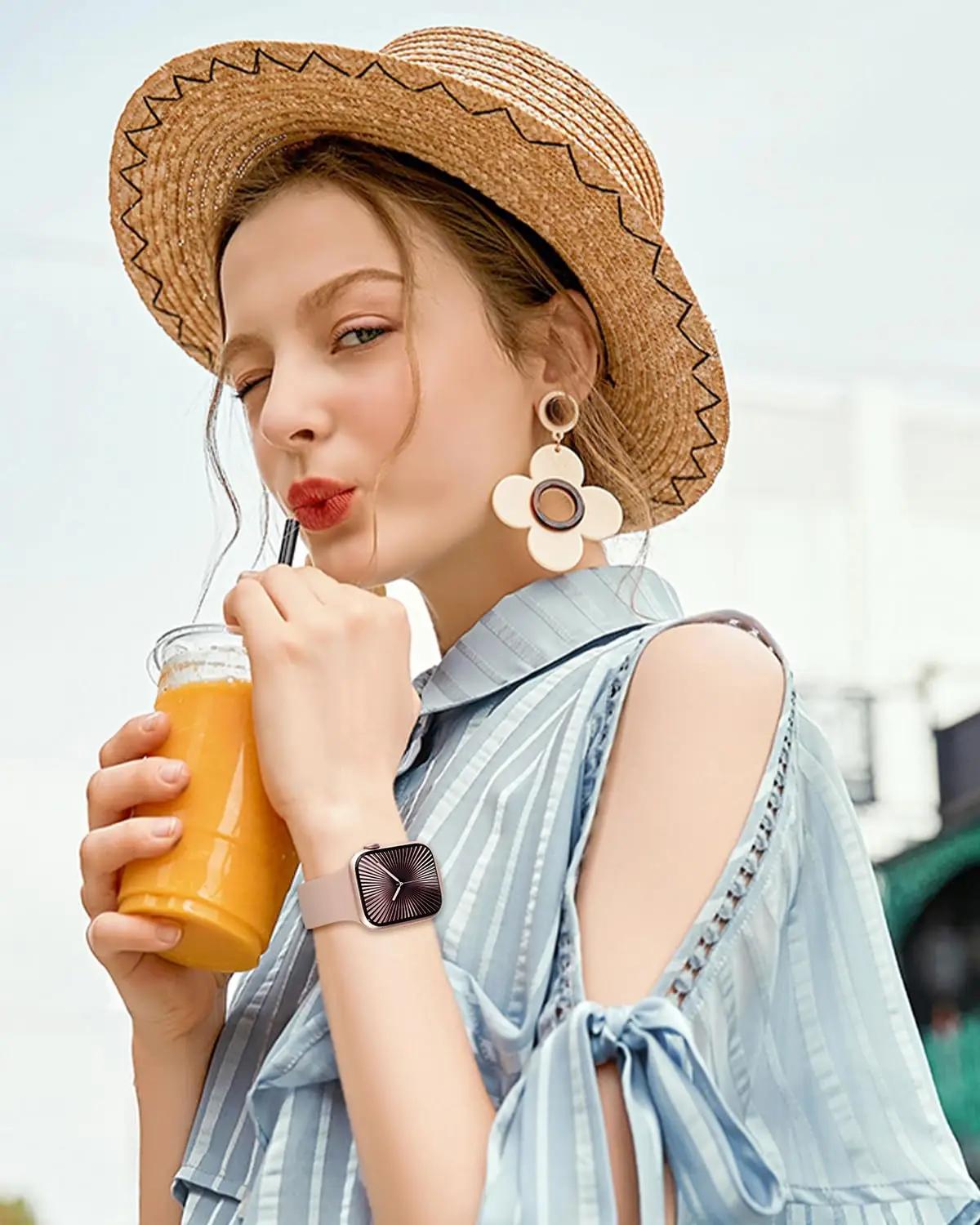 Jiamus pehme silikoonriba Apple Watchile – lavendelgrau – pilt 7