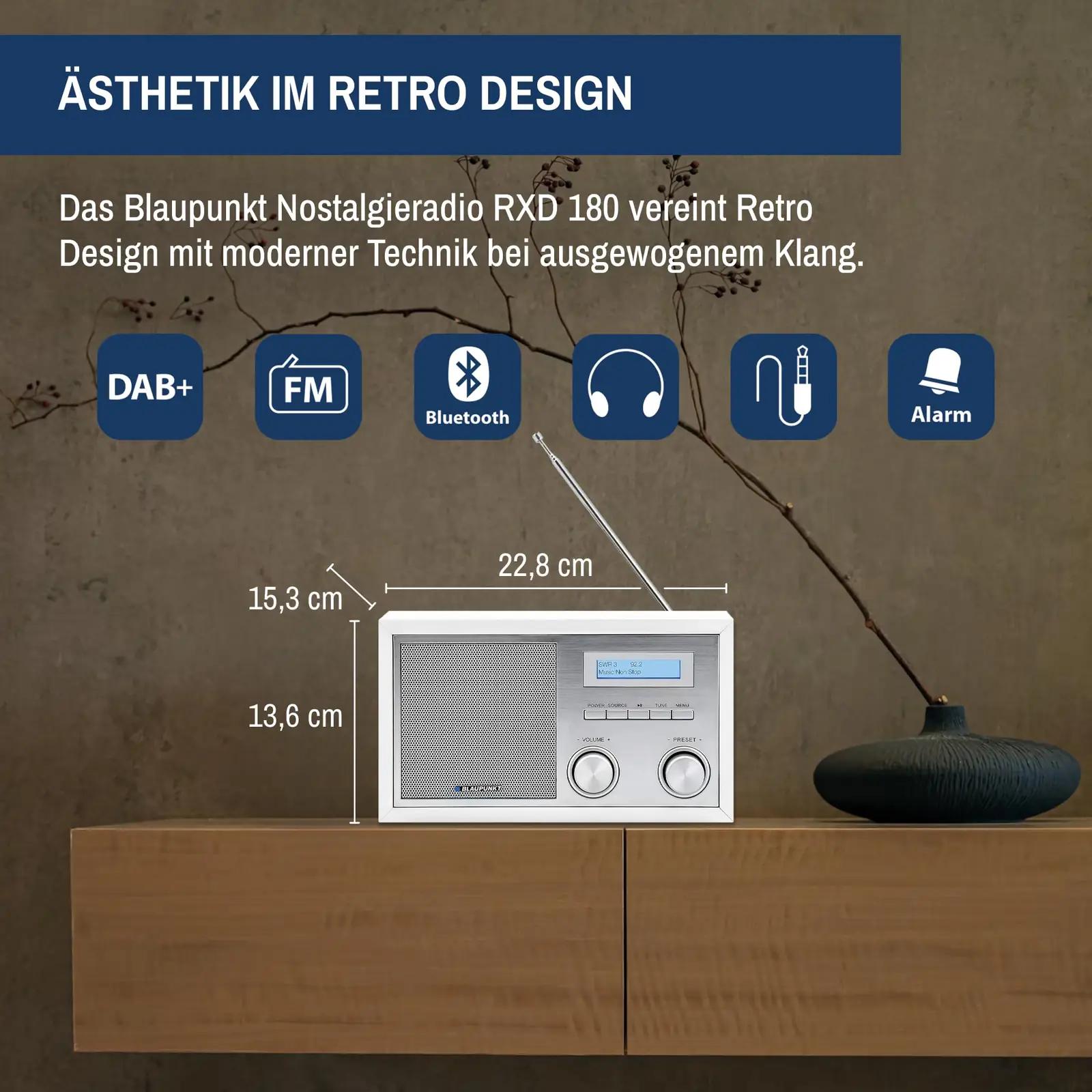 Blaupunkt nostalgiline köögiraadio — DAB+, Bluetooth ja AUX – detailne vaade