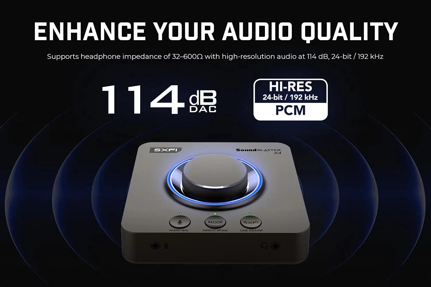 CREATIVE heli-USB DAC X4 — HD 7.1 ja Super X‑Fi kõrvaklappidele – pilt 8