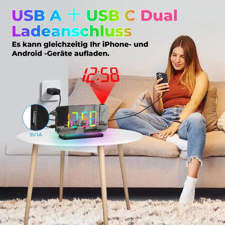 U-picks modernne peeglikell koos projektoriga — ideaalne öövalgus – lisavaade