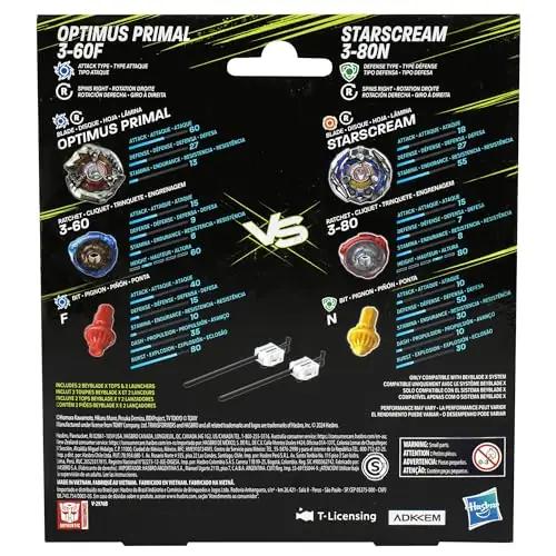 Beyblade kollektsioonne plastmäng Optimus Primal vs Starscream – kasutusnäide