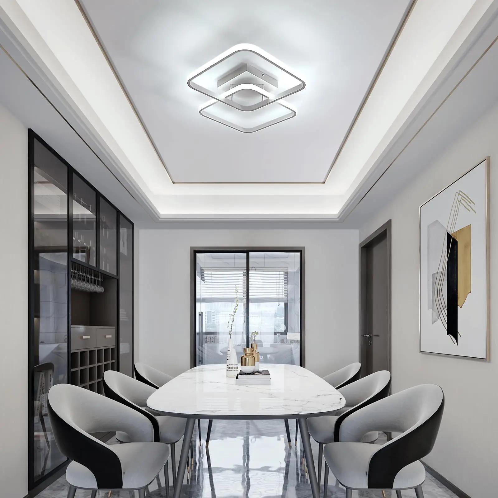 Osairous valge akrüül lakke lamp — modernne 42W jahe valgus – pilt 8
