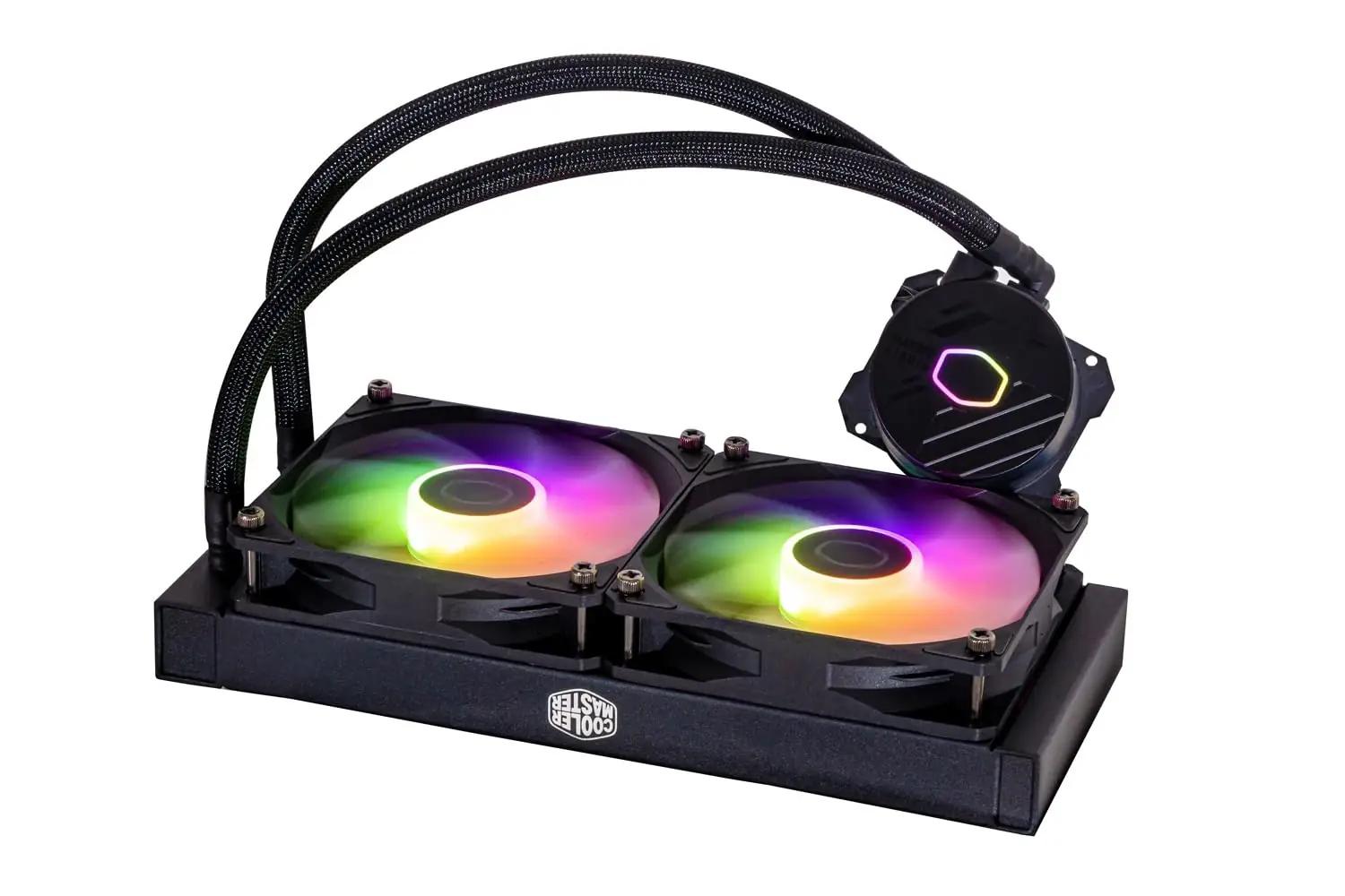 Cooler Master veejahuti 240 mm – vaikne metallist jahutus – pakend ja tarvikud