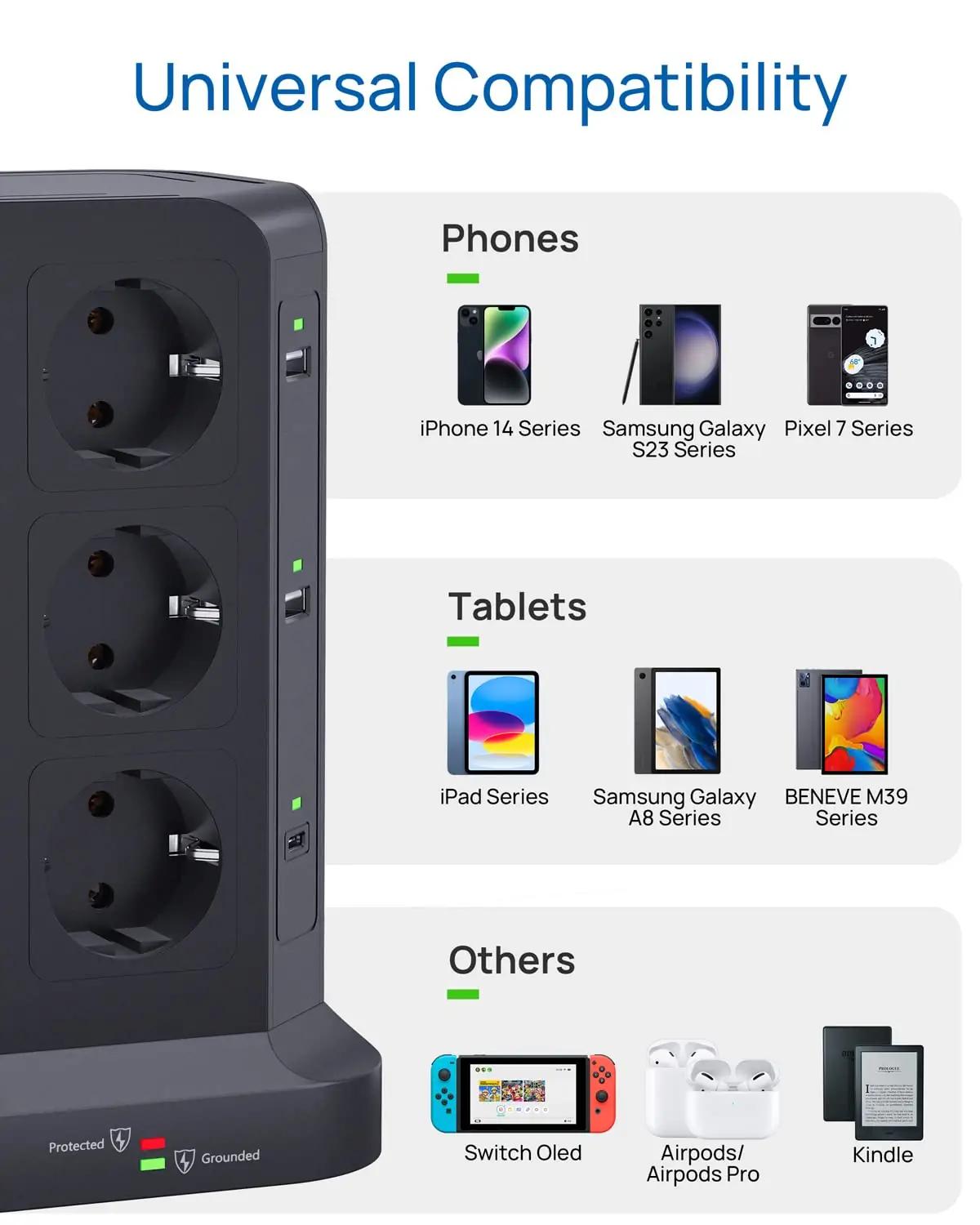 KOOSLA mitmekülgne toiteplokk USB‑C 20W ja kaitse – pilt 7