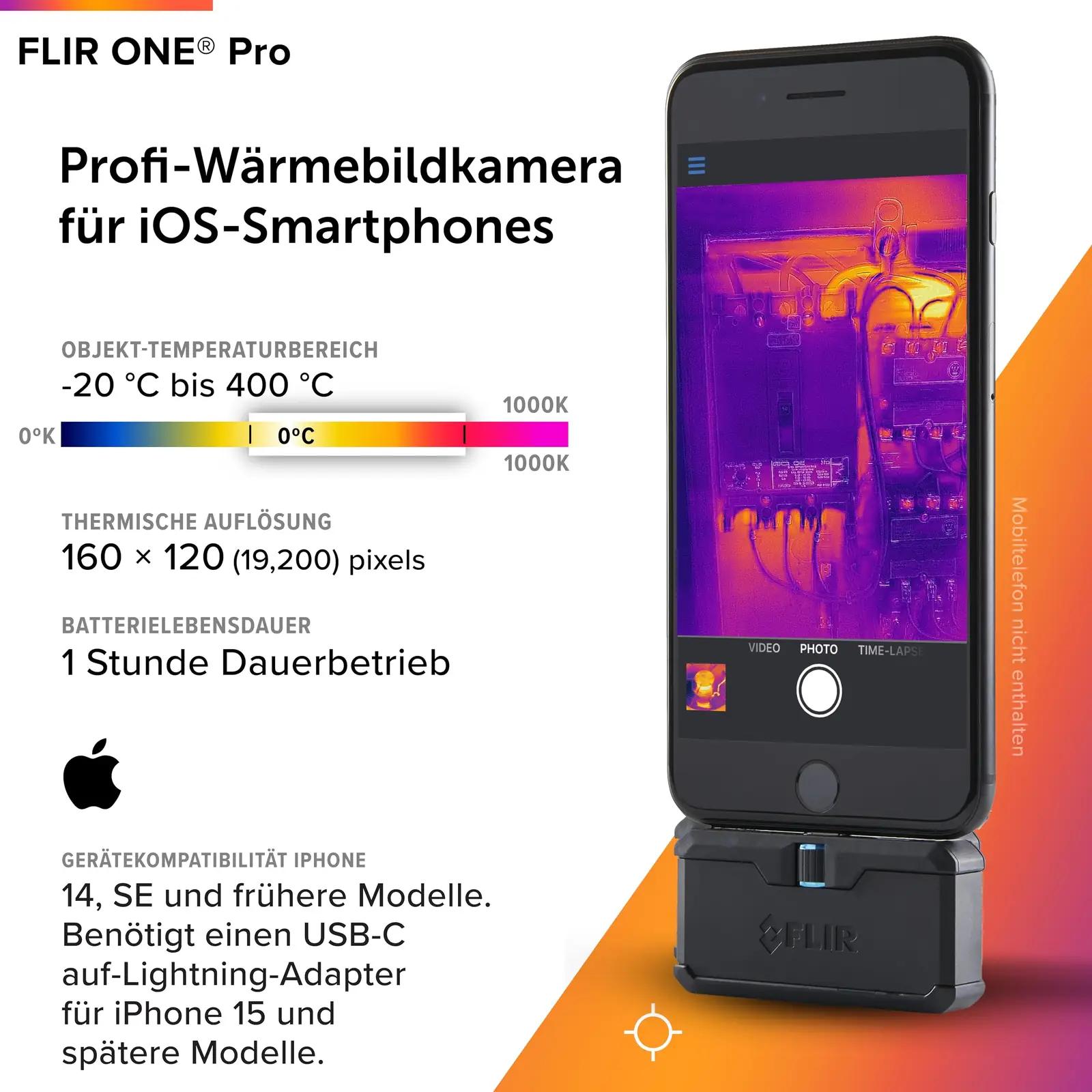 FLIR ONE Pro iOS soojuspildiseadmed – detailne lähivaade