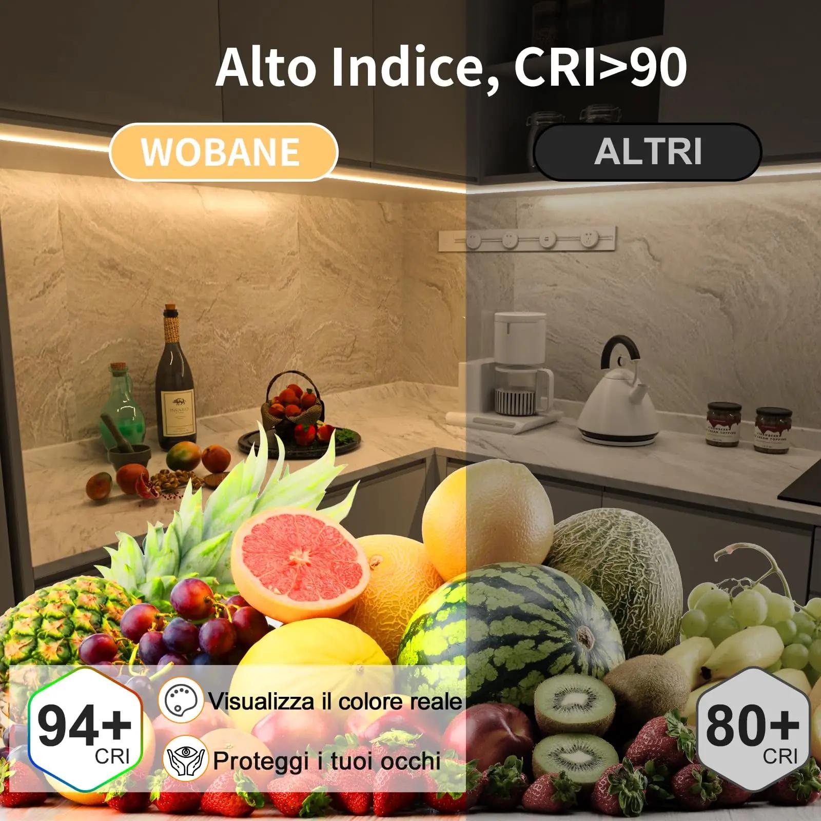 WOBANE naturaalne 3m LED-riba – soe valge ja paigaldus – pakend ja tarvikud