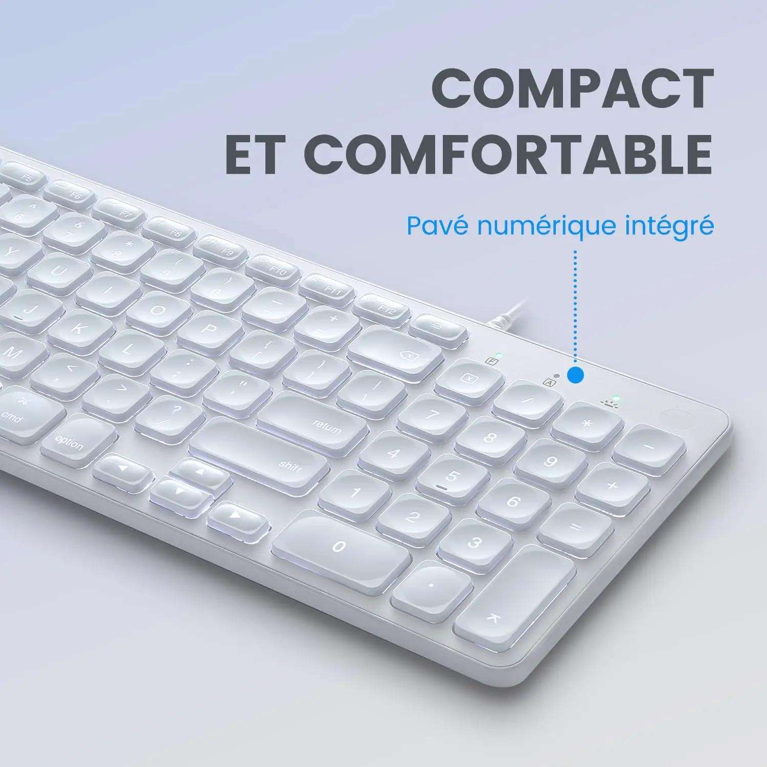 Perixx ergonoomiline USB-klaviatuur taustvalgustusega – pakend ja tarvikud