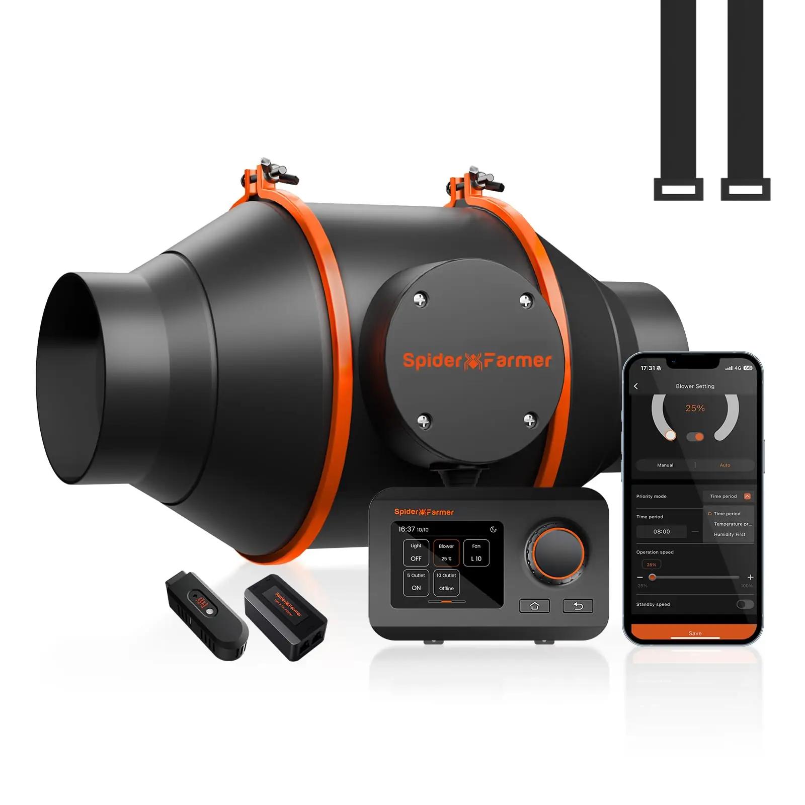 Spider Farmer ventilatsiooniventilaator 100 mm — vaikne