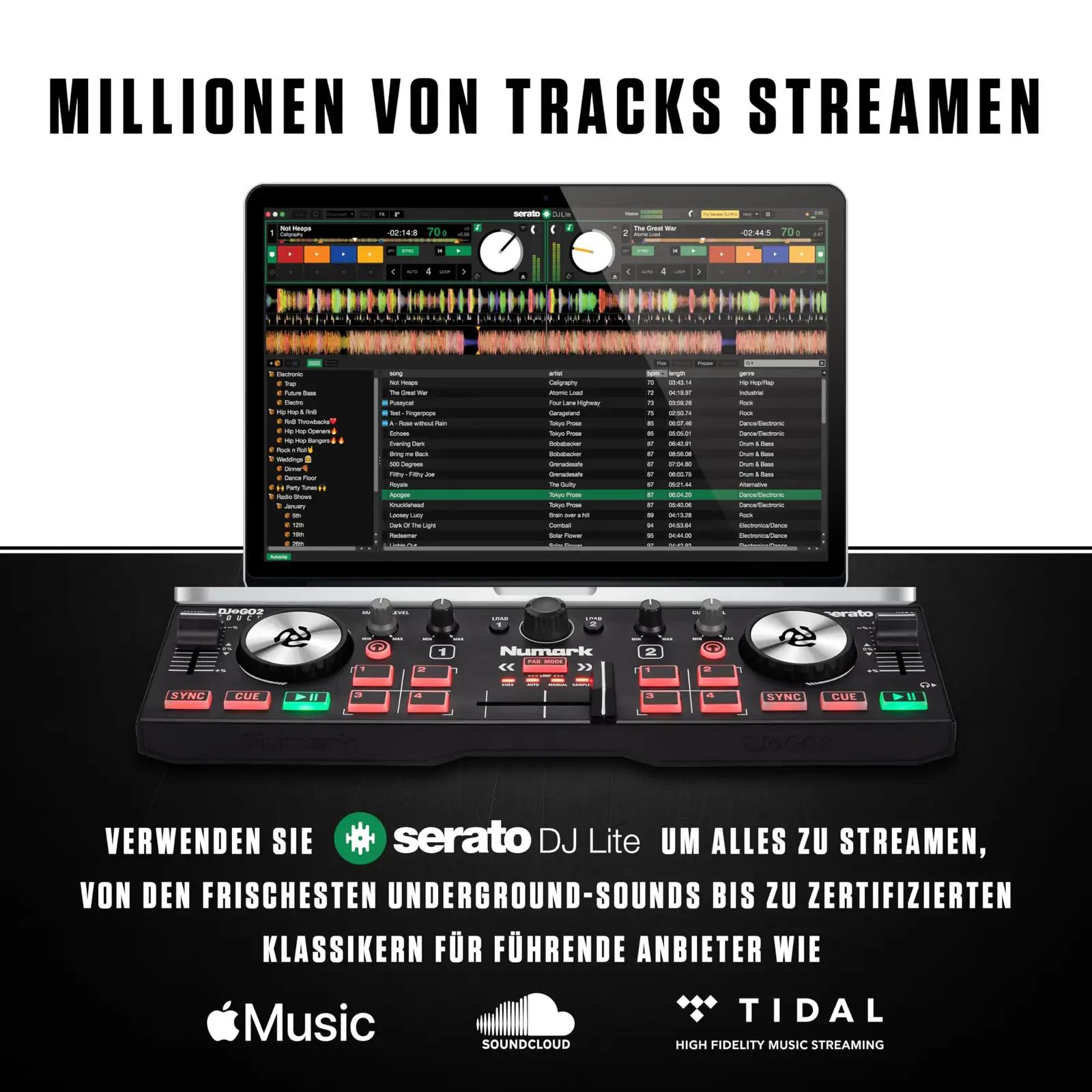 Numark kompaktne DJ-pult — kerge kaasaskantav kaheteljeline seade – lisavaade