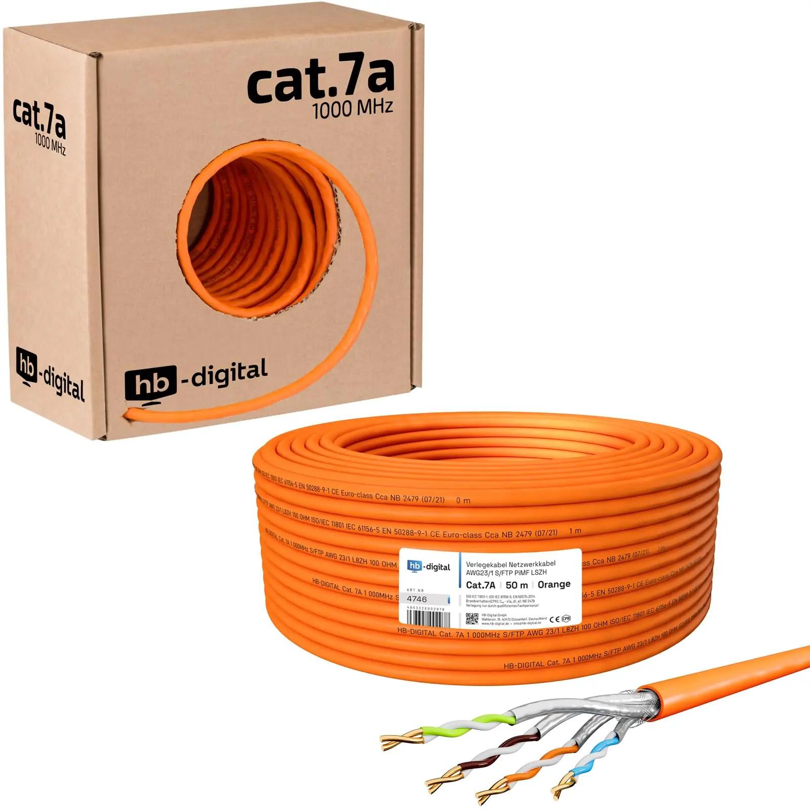 HB-DIGITAL tugev 50 m CAT.7a võrguinstallatsioonikaabel