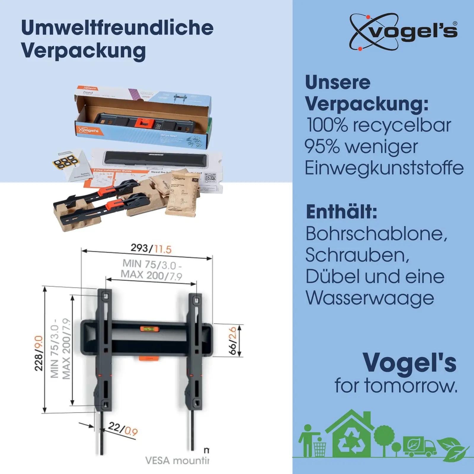 Vogel’s õhuke terasest seinakinnitus 19–50″ telerile – kasutusnäide