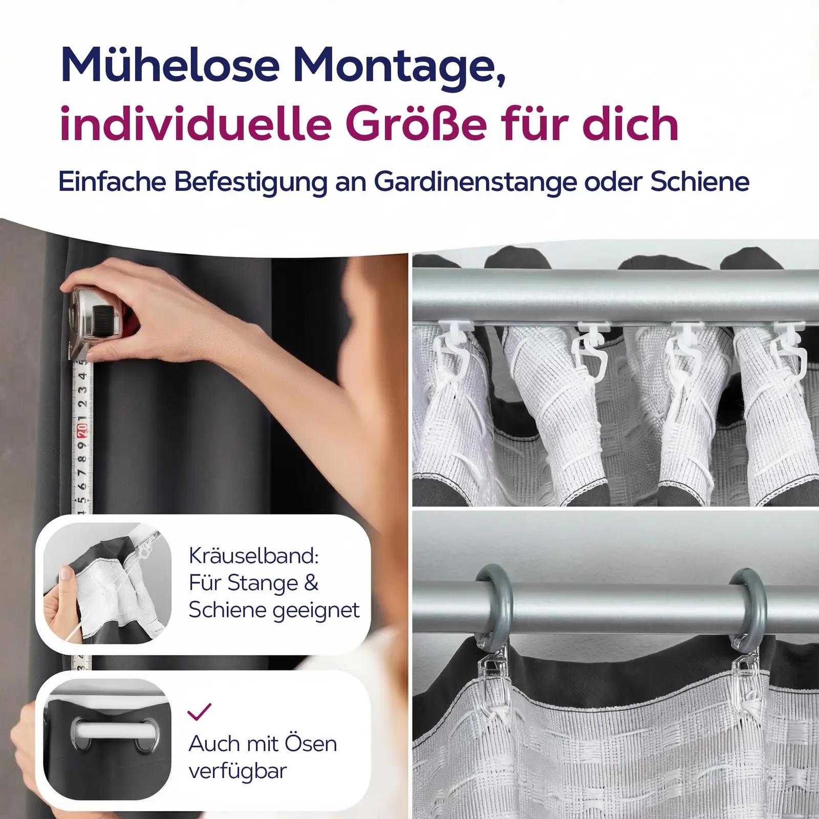 BEAUTEX paks ja musta-halli rulookardin 245×300 cm — valguse – pilt 6