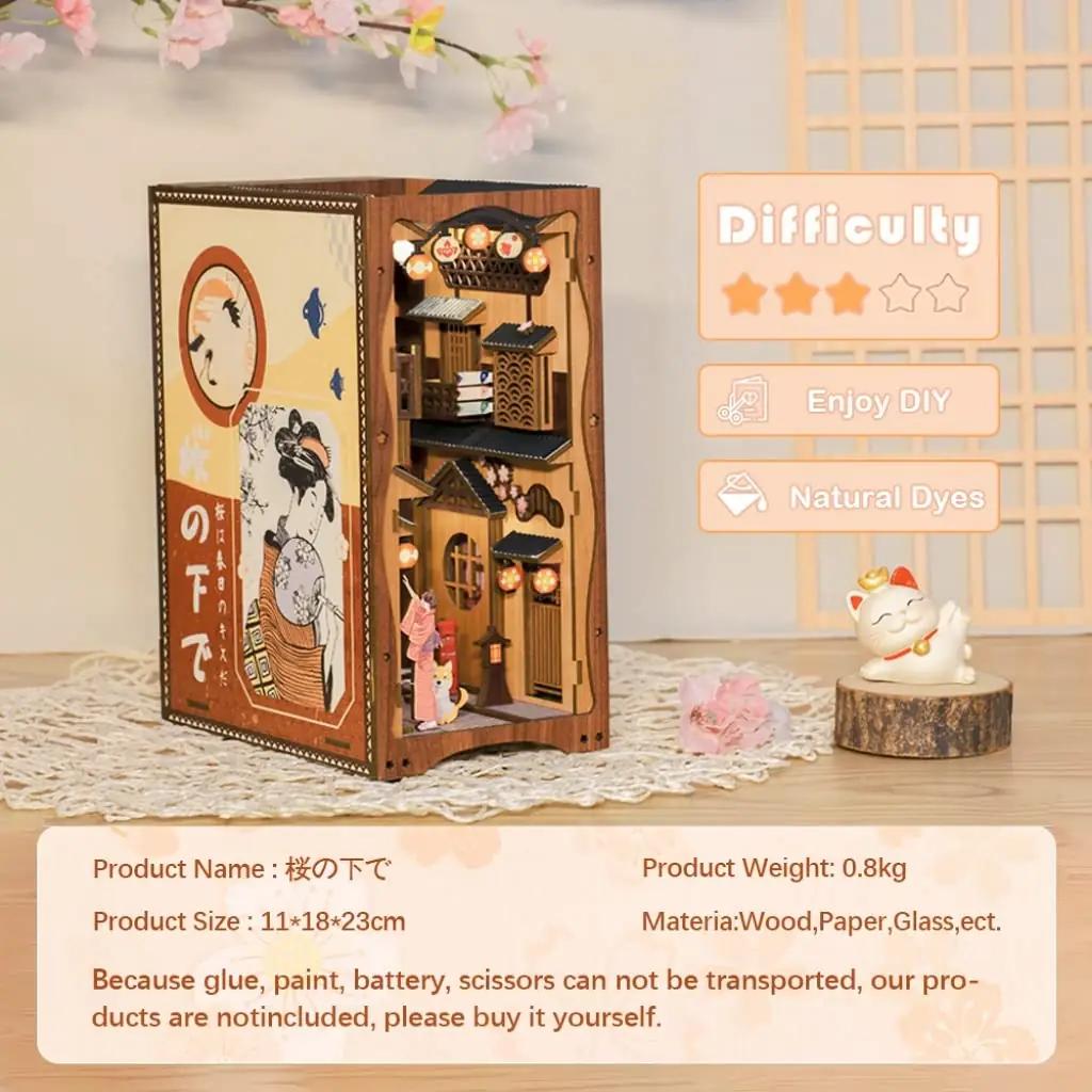 CUTEBEE puidust miniatuurne Book Nook – sakura stiilne kingitus – kasutusnäide