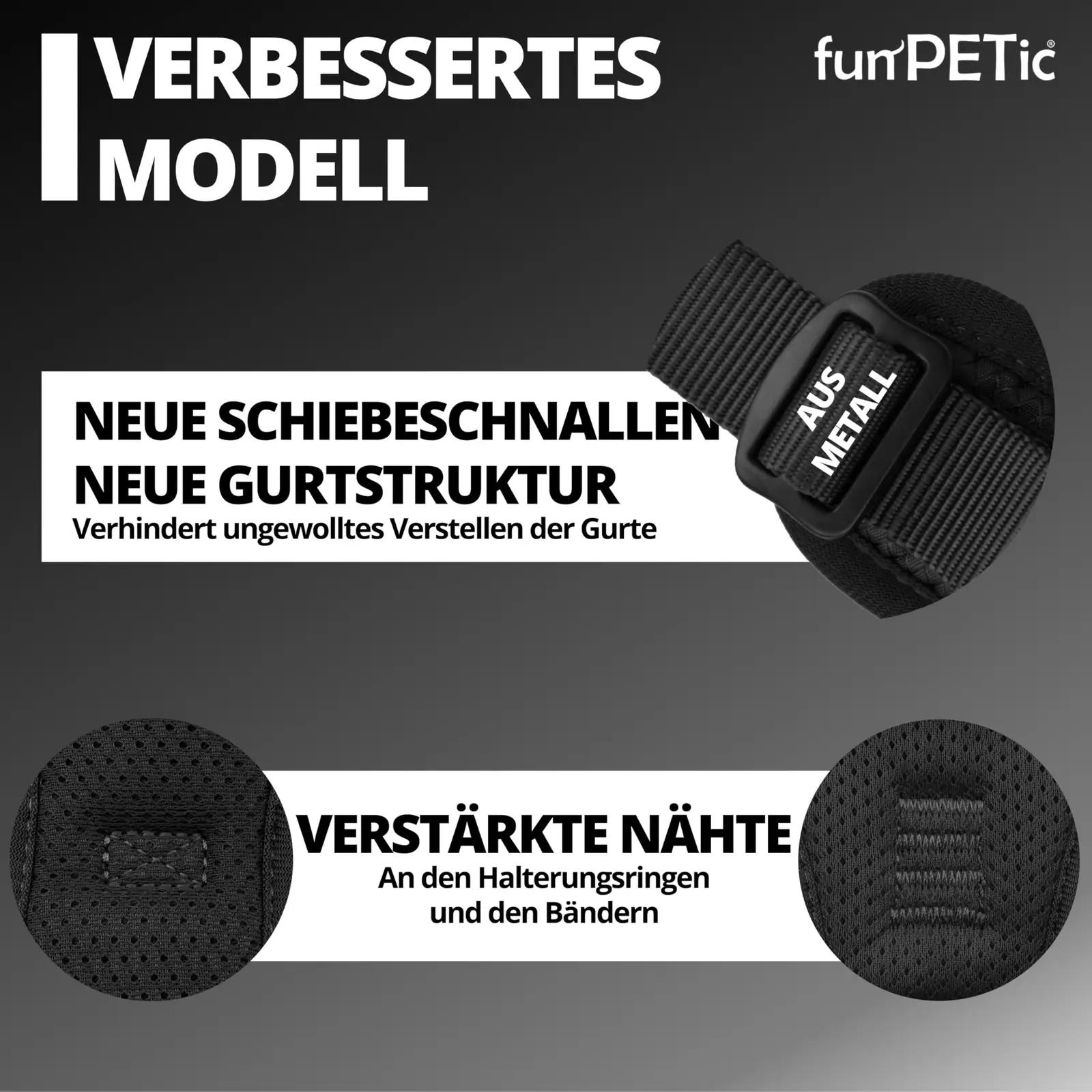 funPETic pehme ja hingav rihmkoerale – XL must (1055) – detailne vaade