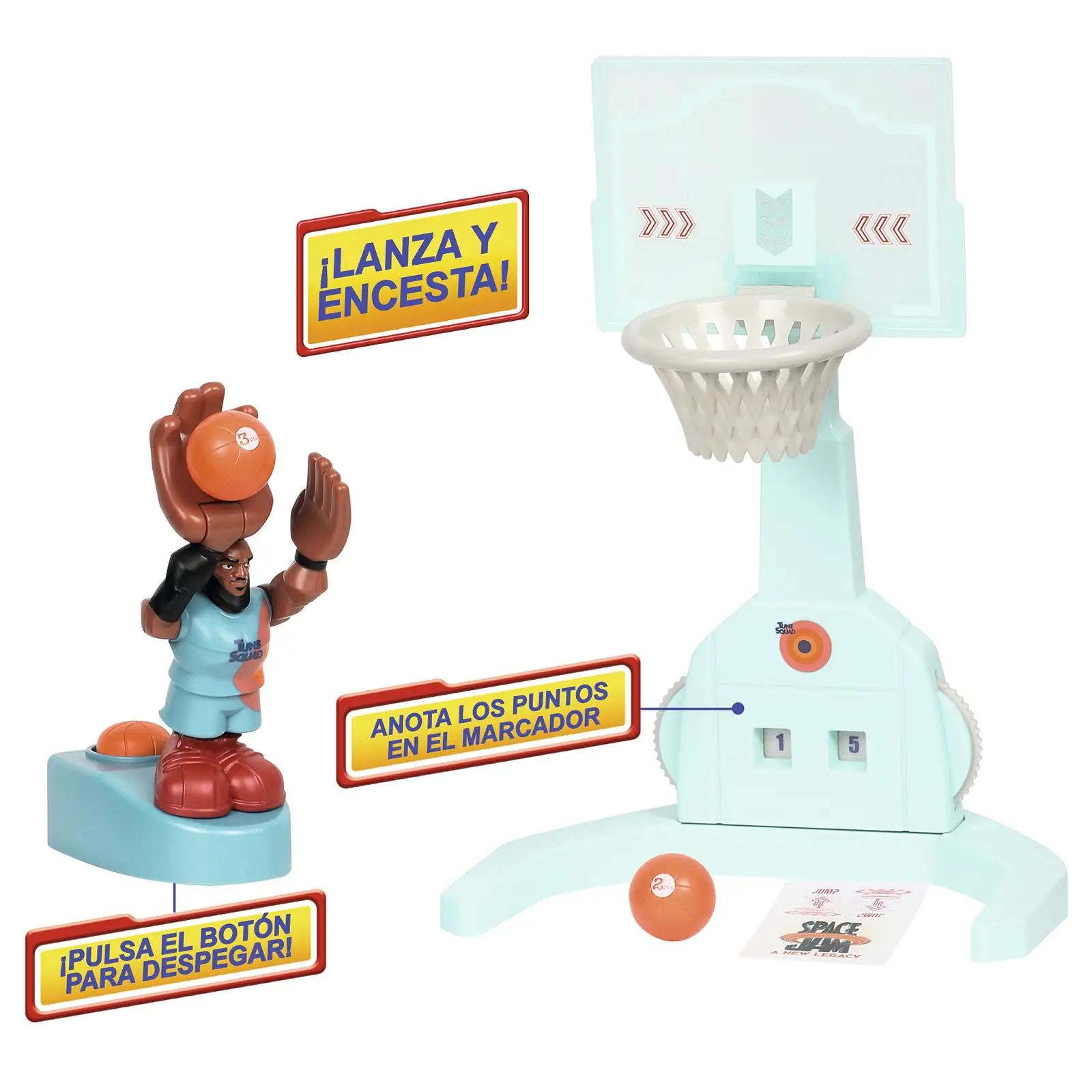 Famosa Space Jam mänguline plastikust korvpallikomplekt lastele – kasutusnäide