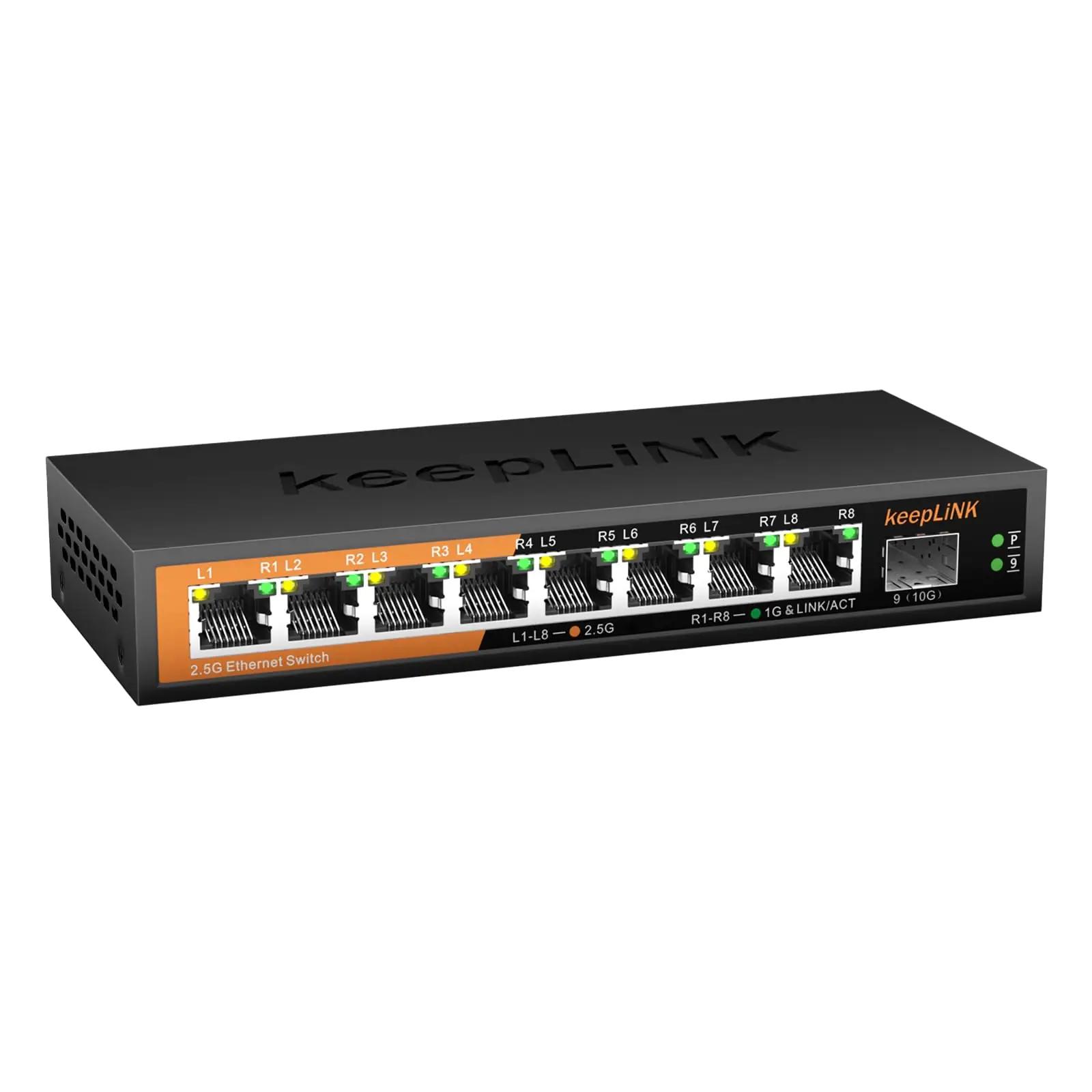 keepLiNK 8 Port 2.5G Switch arvutid ja tarvikud – toote esivaade