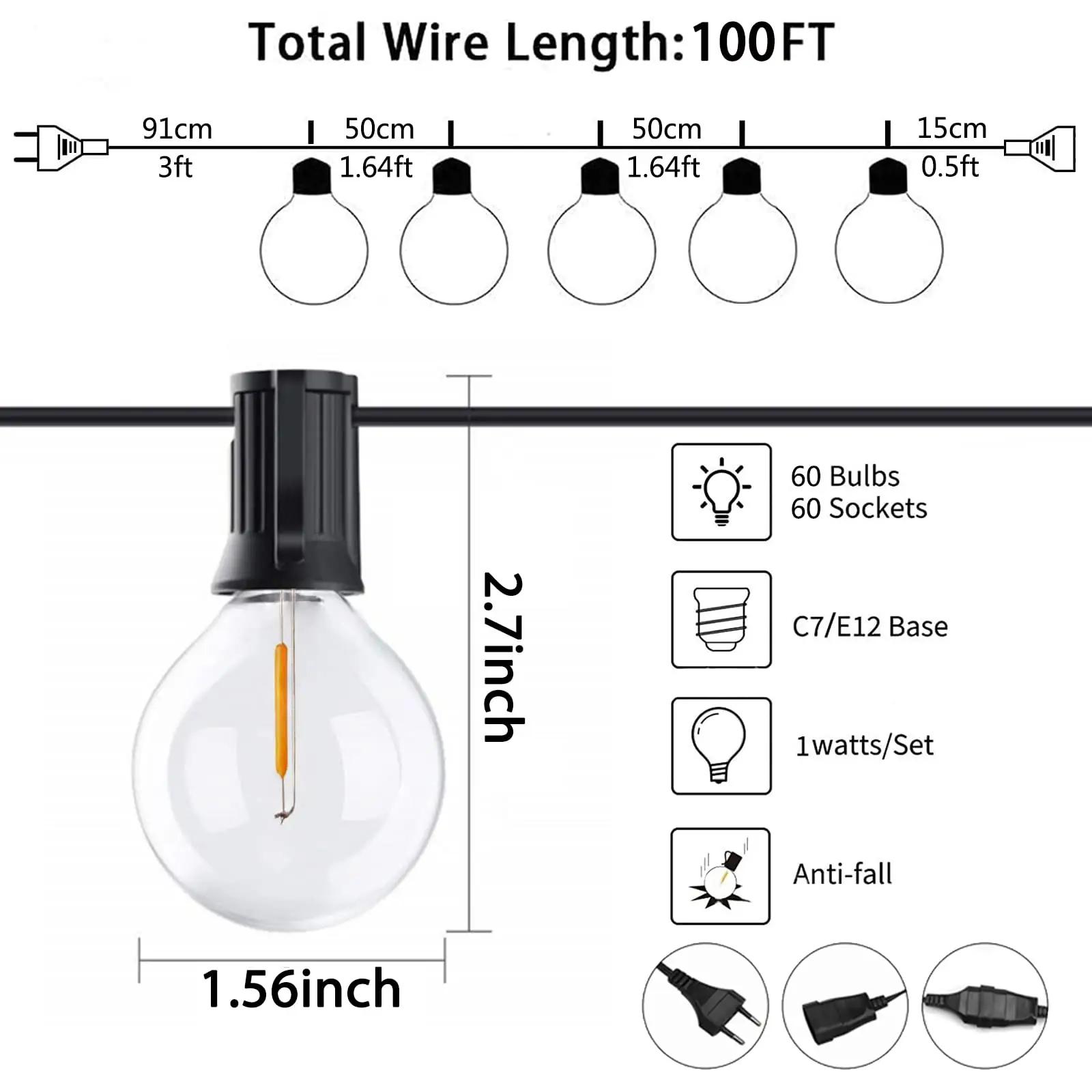 SON4SUN veekindel LED-valgusaed 30 m — terrassile ja peole – pilt 6