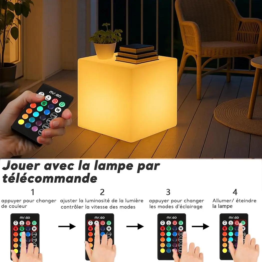 Mr.Go LED-kuup 30,5 cm – veekindel sisustusvalgusti kingituseks – lisavaade