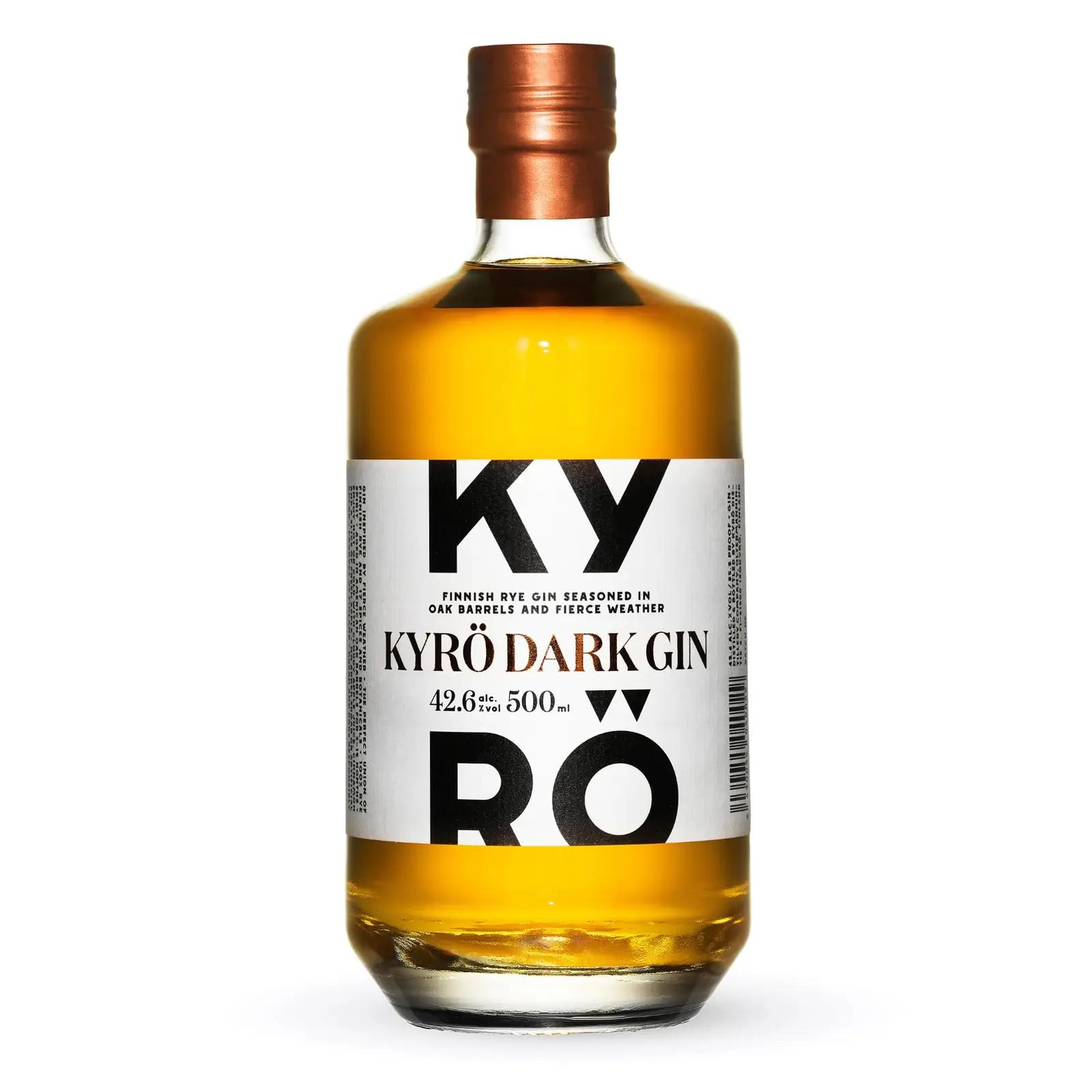 Kyrö tumedast tammest gin — rafineeritud rukkiaroom ja kink