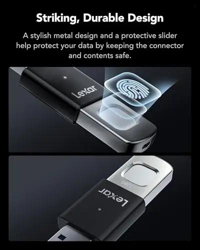 Lexar turvaline metallist USB-mälupulk – sõrmejäljelukk – detailne vaade