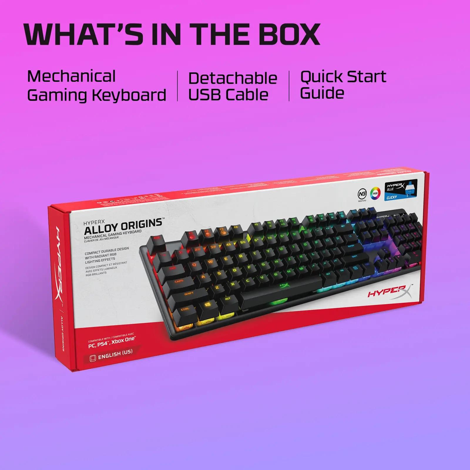 HyperX vastupidav alumiiniumist mängutastatuur – clicky Blue – pilt 9