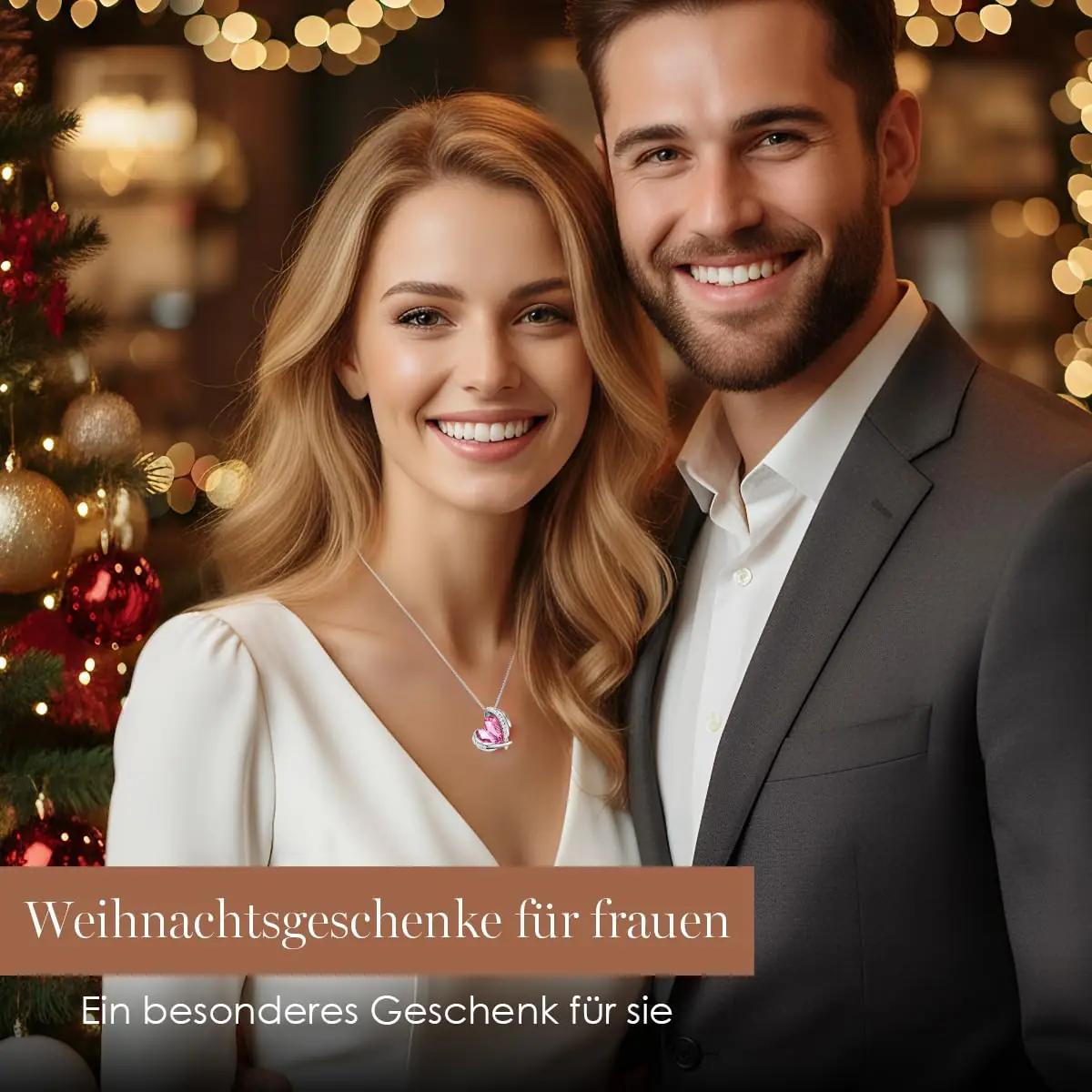 CDE roosakuldne südamekaelakee — elegantne valgekullast ehe – detailne vaade