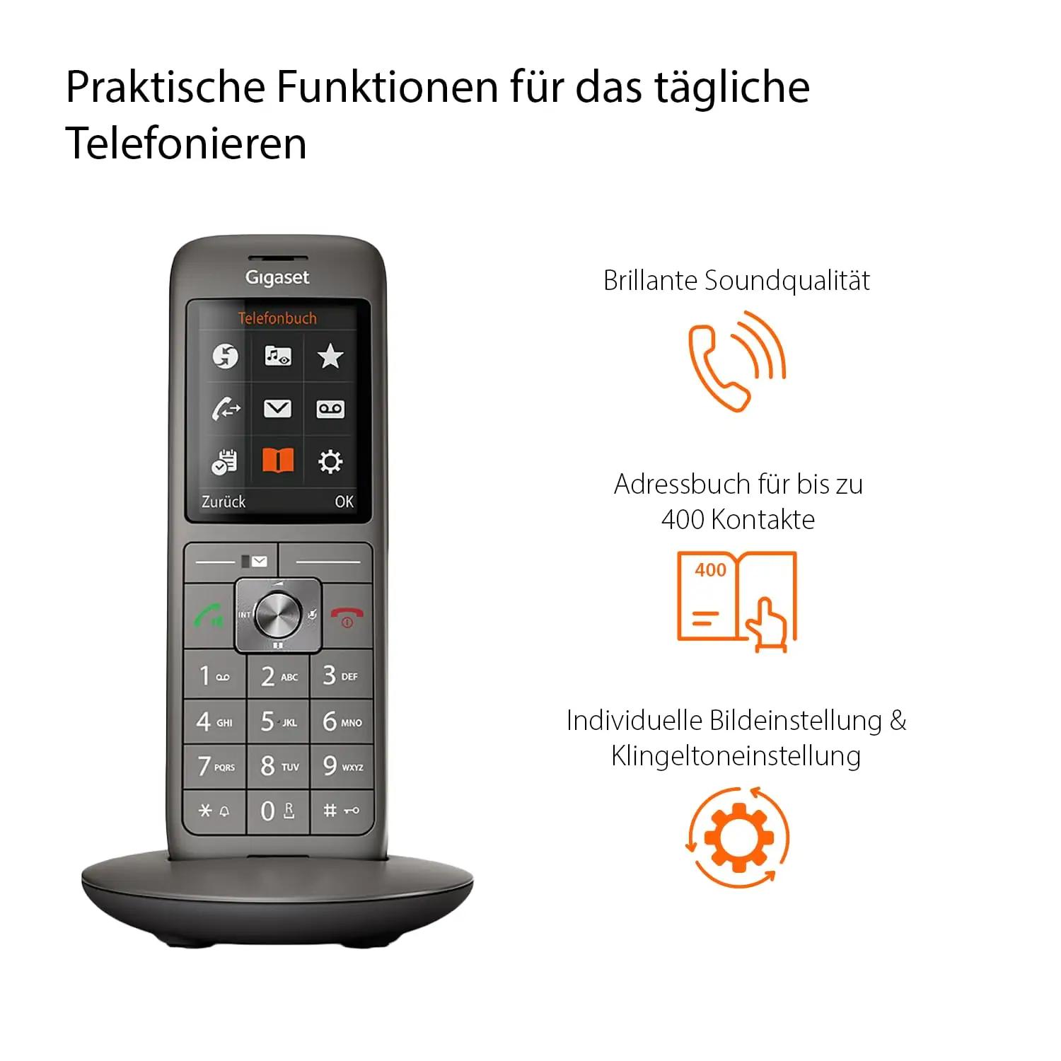 Gigaset DECT-püüdlus — metallik hall kodustele kõnedele – kasutusnäide
