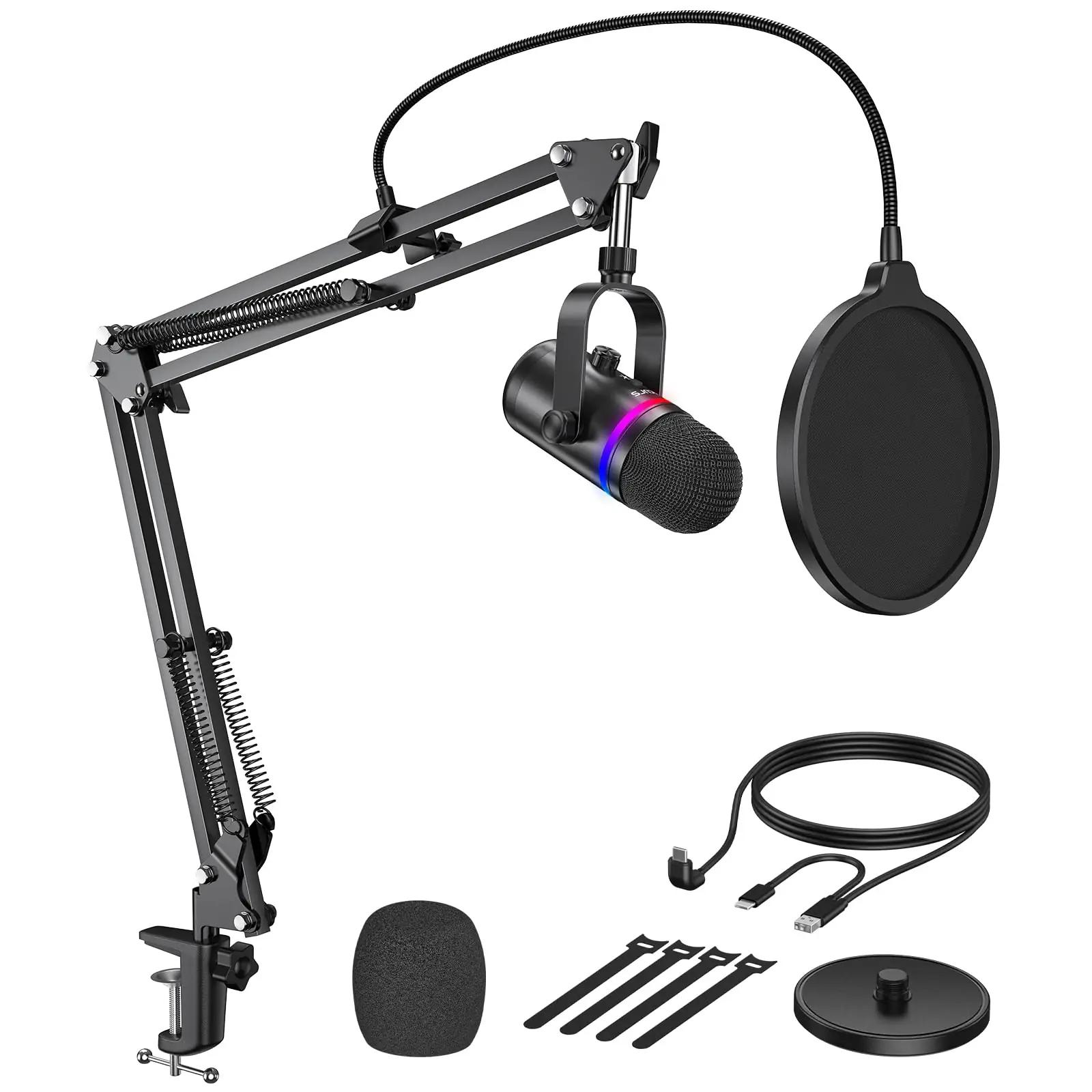 TECURS must plastikust USB-mikrofon sobib streamingule