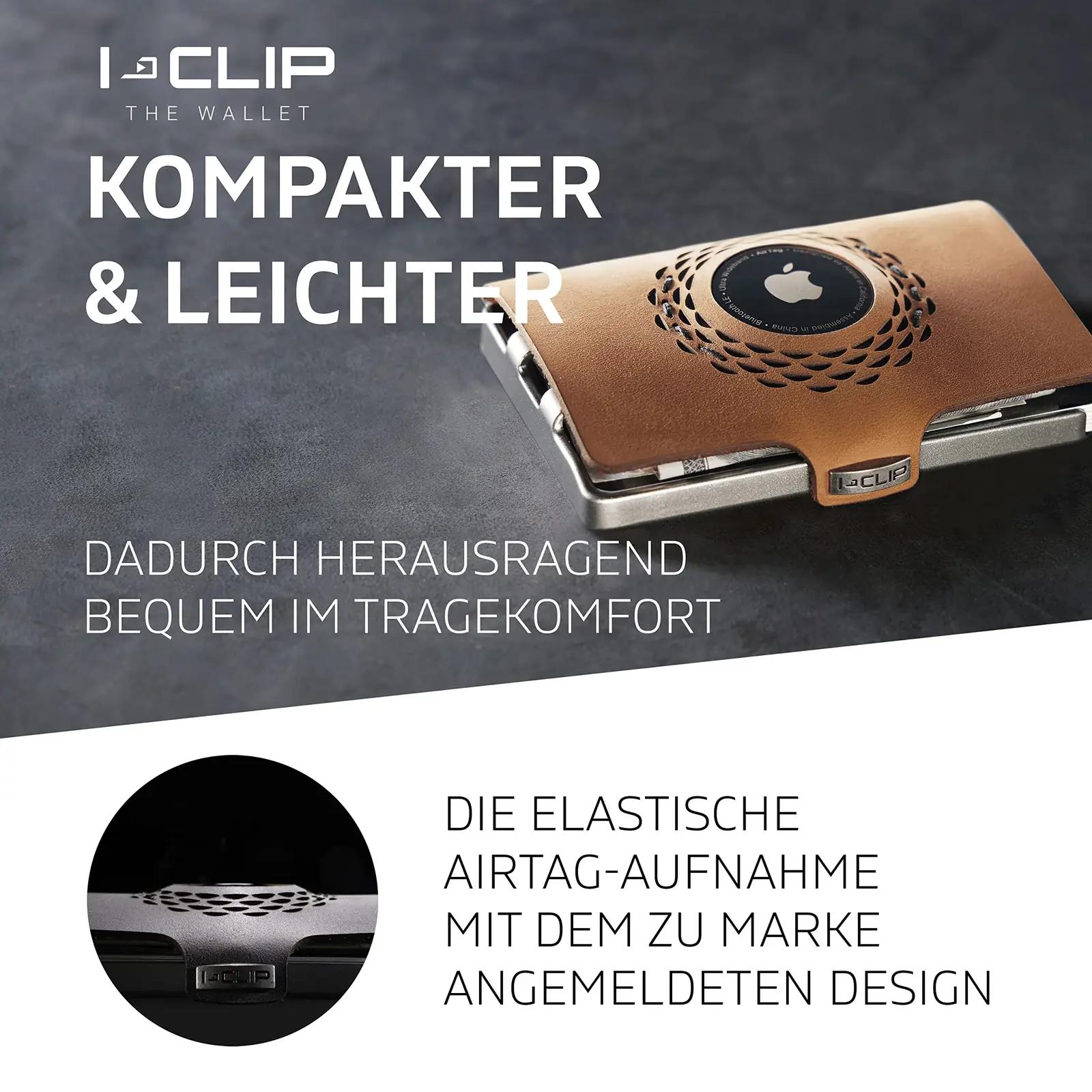 I-CLIP nahast slim-rahakott Apple AirTag taskuga — stiilne – lisavaade