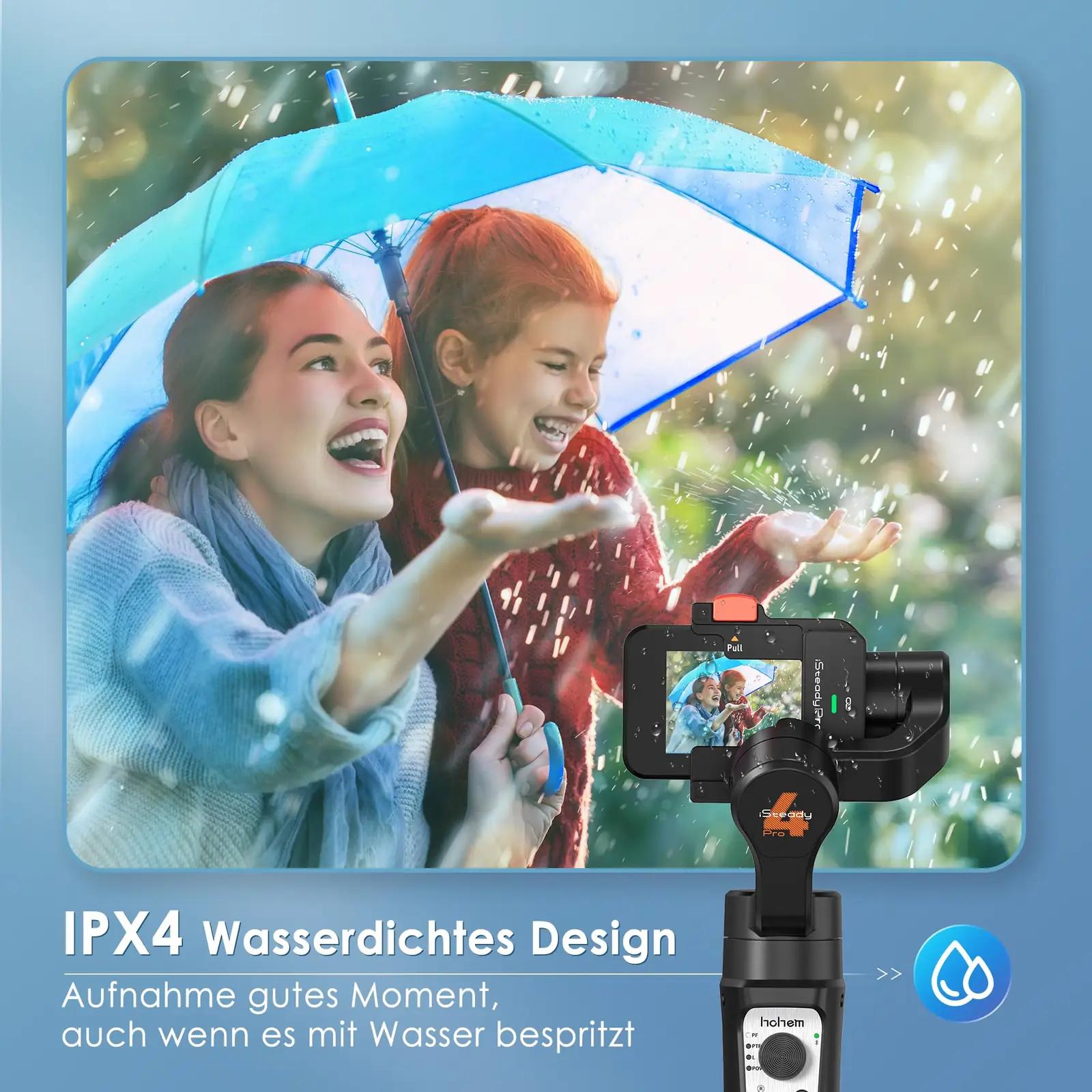 hohem iSteady Pro4 stabiilne gimbal action-kaamerale — IPX4 – pilt 8