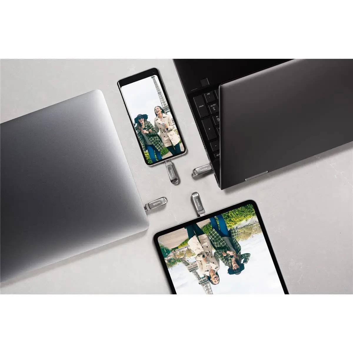 SanDisk metallist USB-C mälupulk 256 GB – vastupidav ja stiilne – detailne vaade