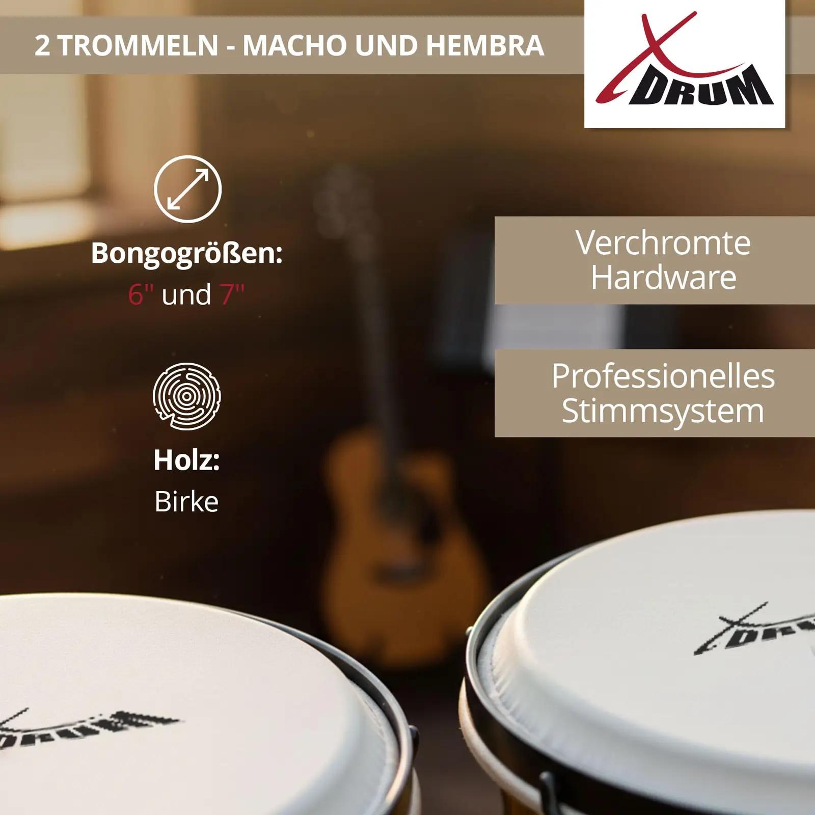 XDrum puidust bongotrommeln – soojad Sunburst toonid – pilt 7