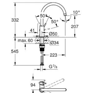 GROHE 31553001 valamukraanid – detailne lähivaade