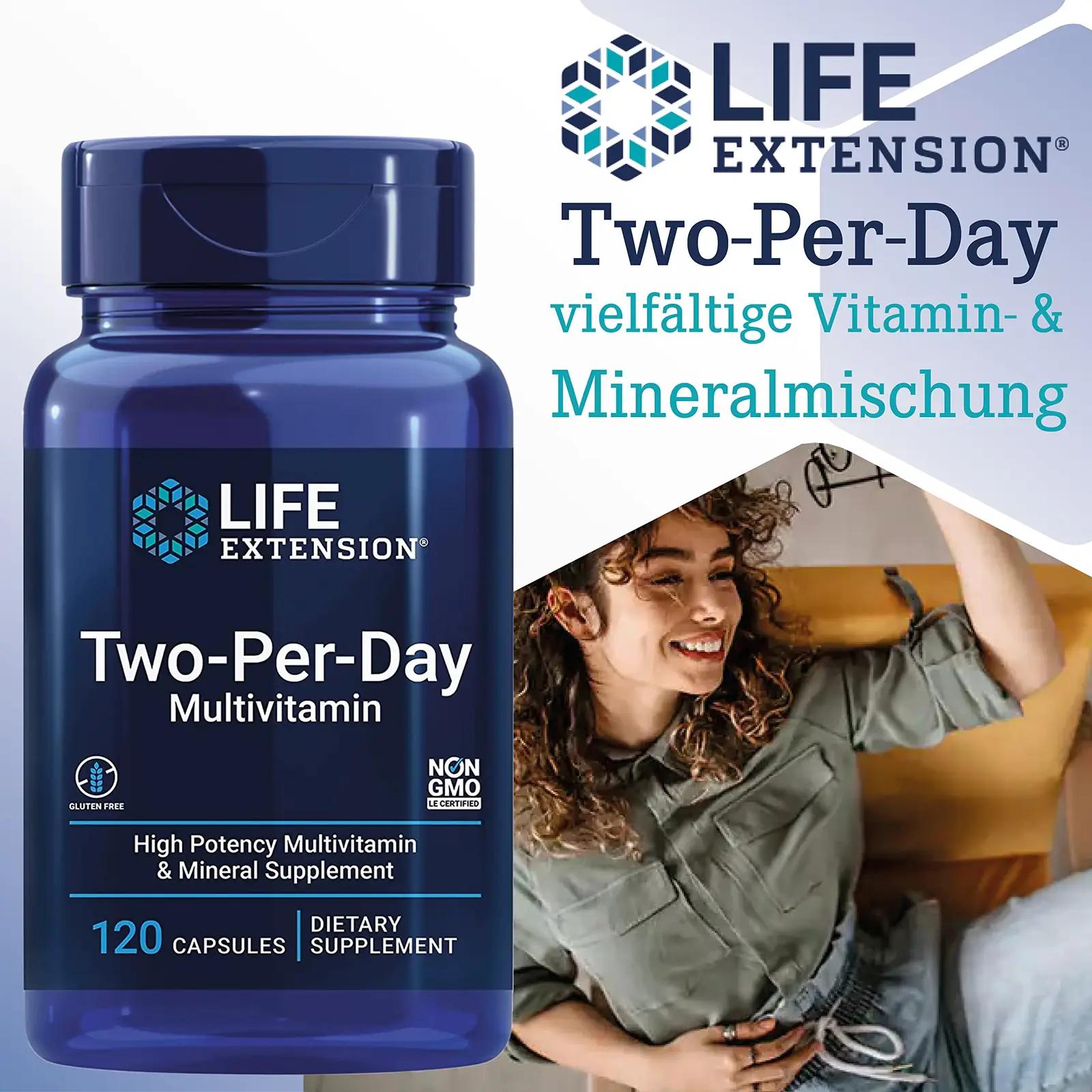 Life Extension multivitamiin — igapäevane toetus 120 kapslit – pakend ja tarvikud