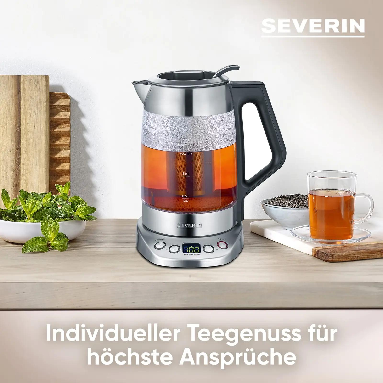 SEVERIN klaasveekeetja 1,7 l — reguleeritav temperatuur ja – kasutusnäide