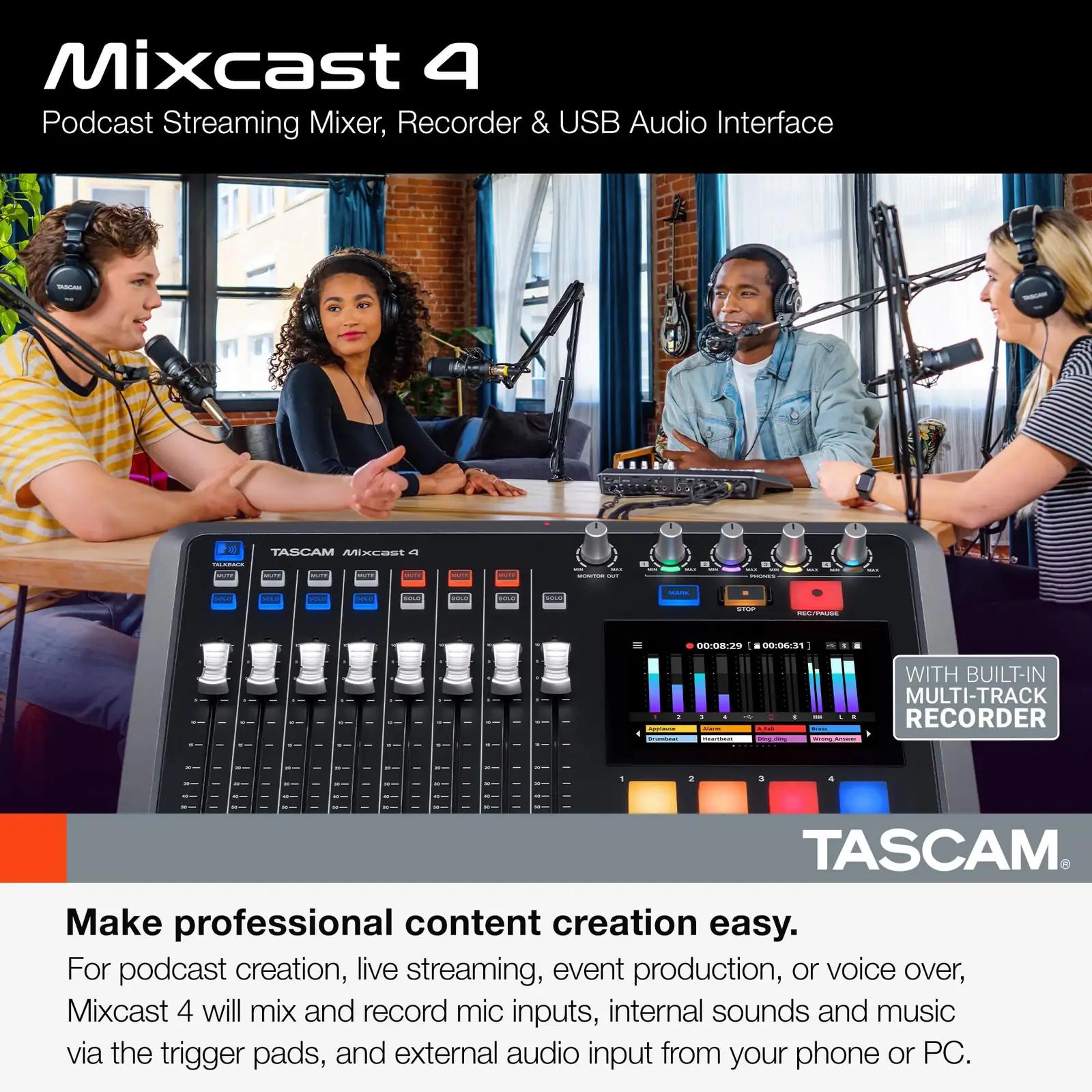 Tascam MIXCAST4 muusikariistad ja dj-varustus – detailne lähivaade