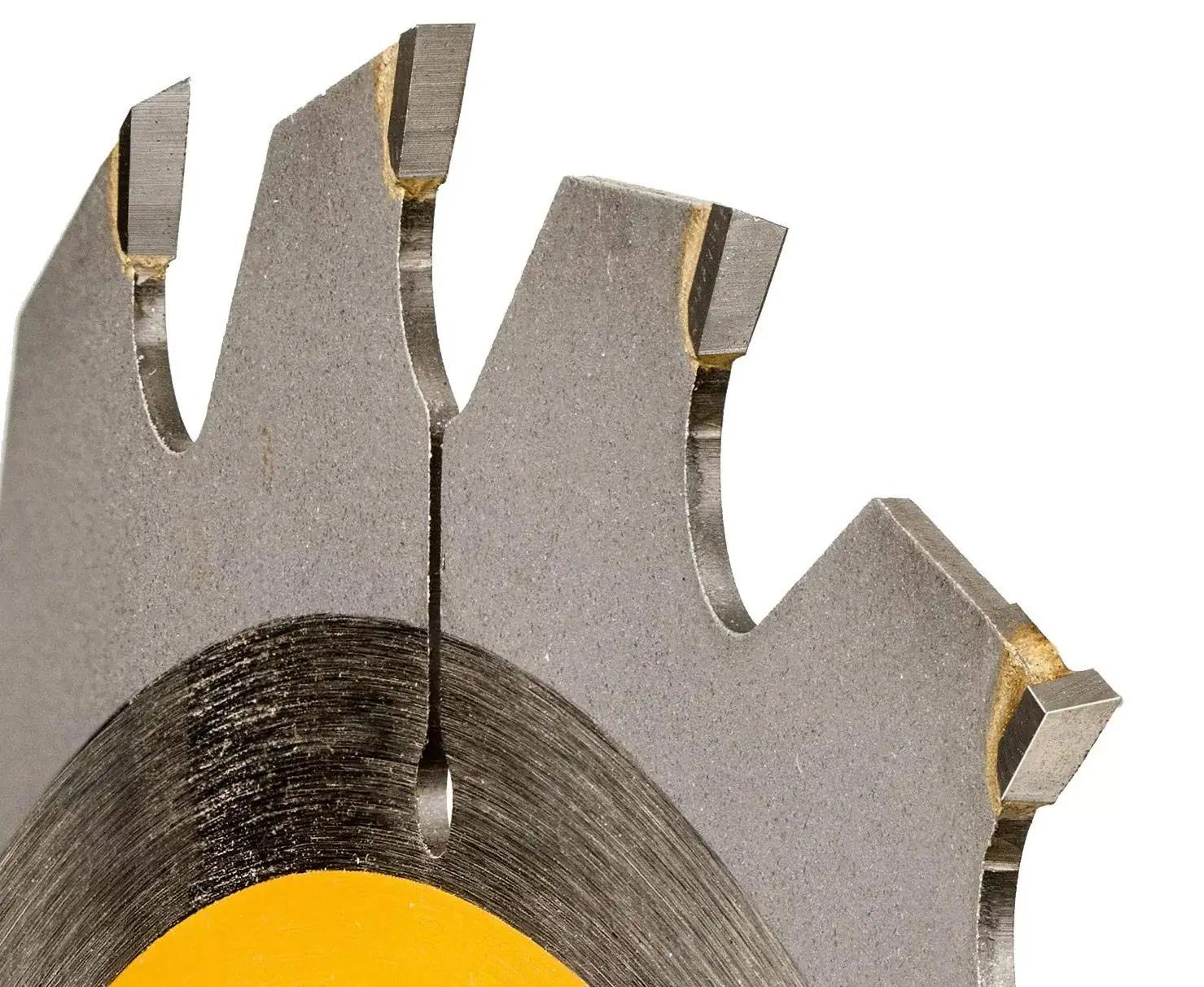 DEWALT vastupidav puidulõikaja ketastera 250 mm — täpne lõige – detailne vaade
