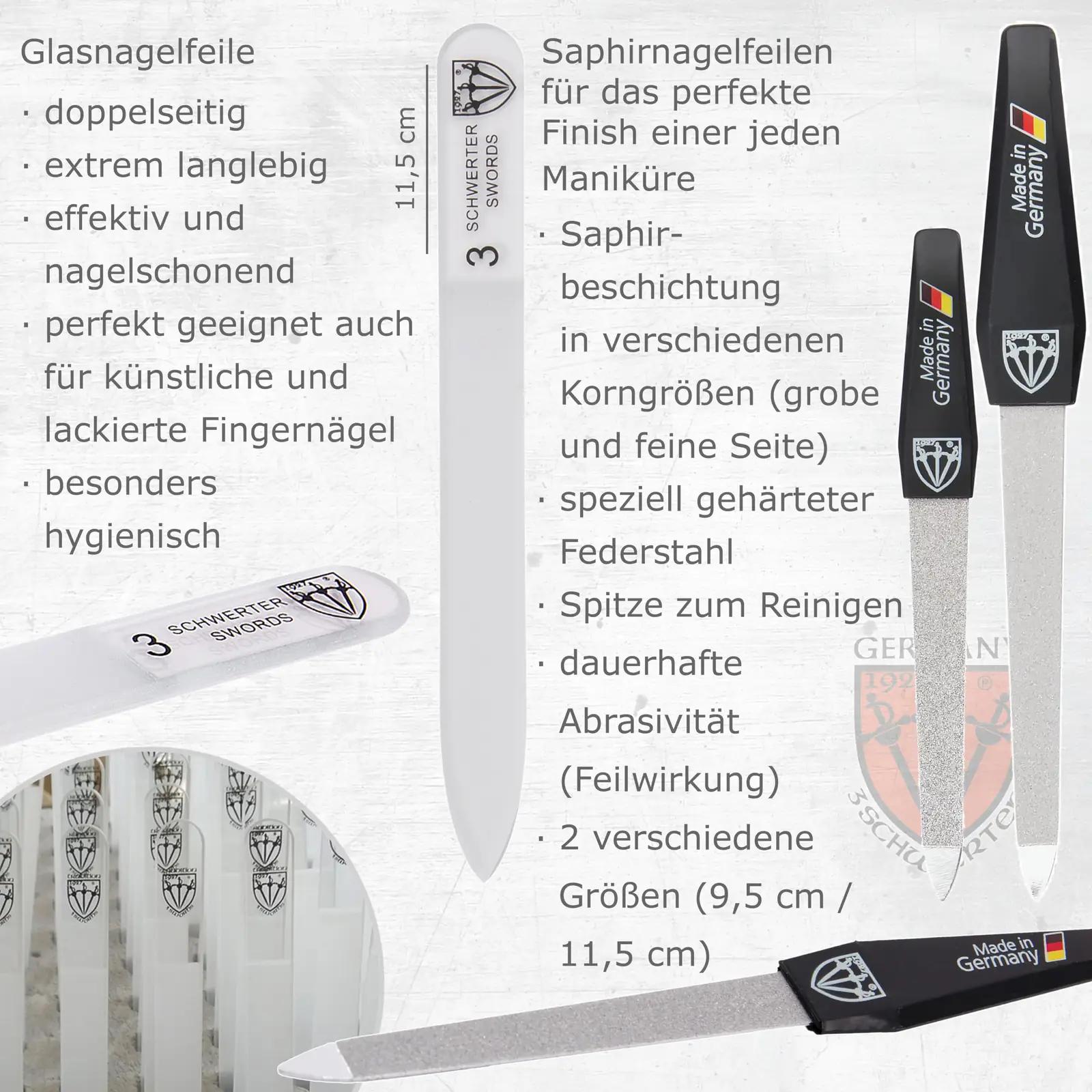 Drei Schwerter kvaliteetne maniküüri-pediküüri komplekt nahkkotis – kasutusnäide