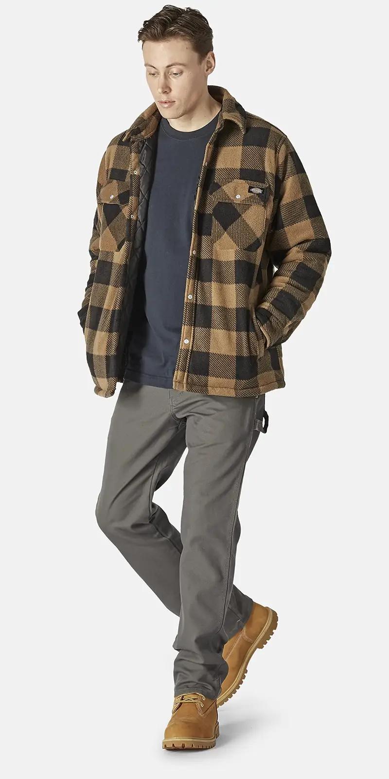 Dickies soojendav flanell-särk meestele – vastupidav khaki M – pakend ja tarvikud