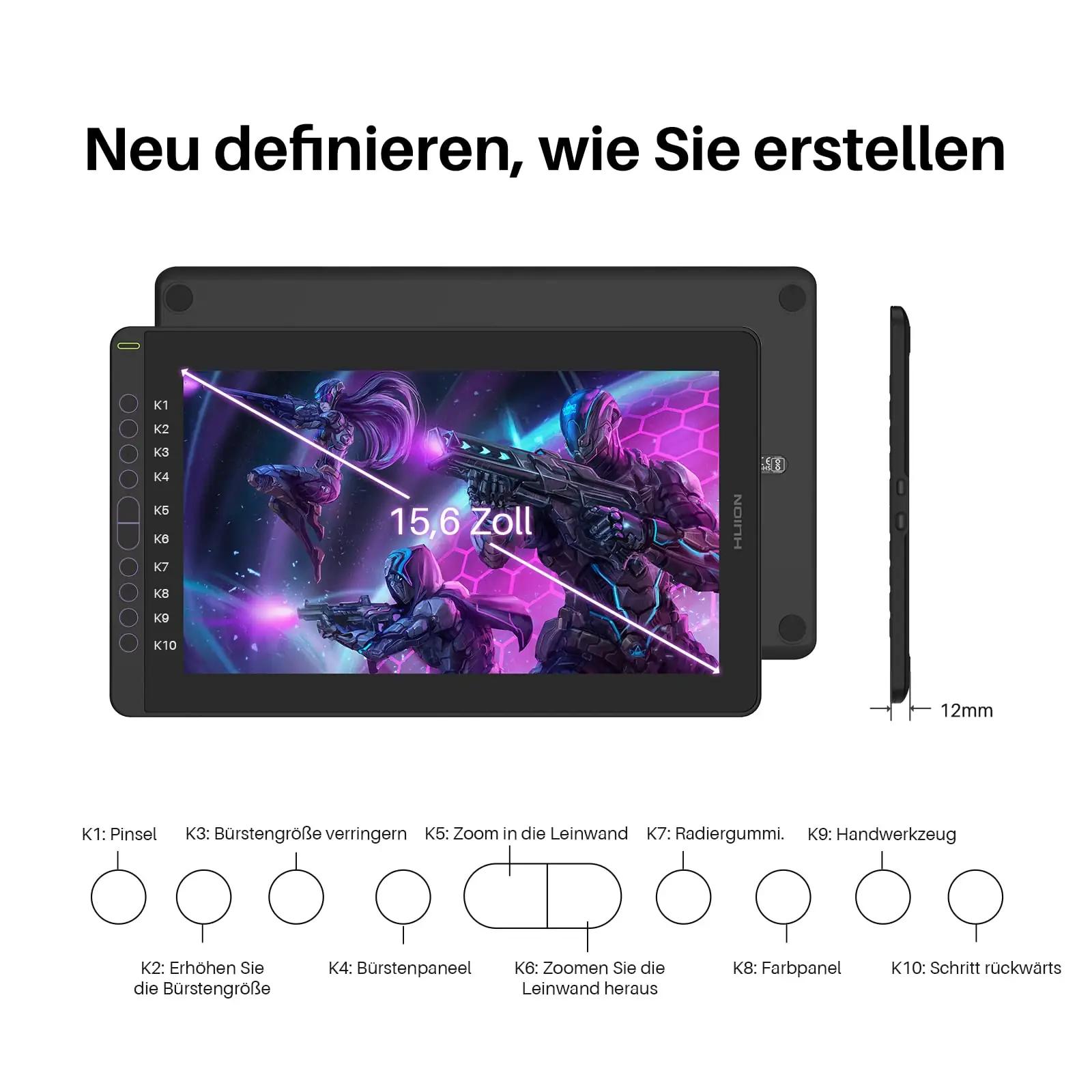 HUION Kamvas 16: 15,6″ täislaminev kunstnikele ja disaineritele – lisavaade