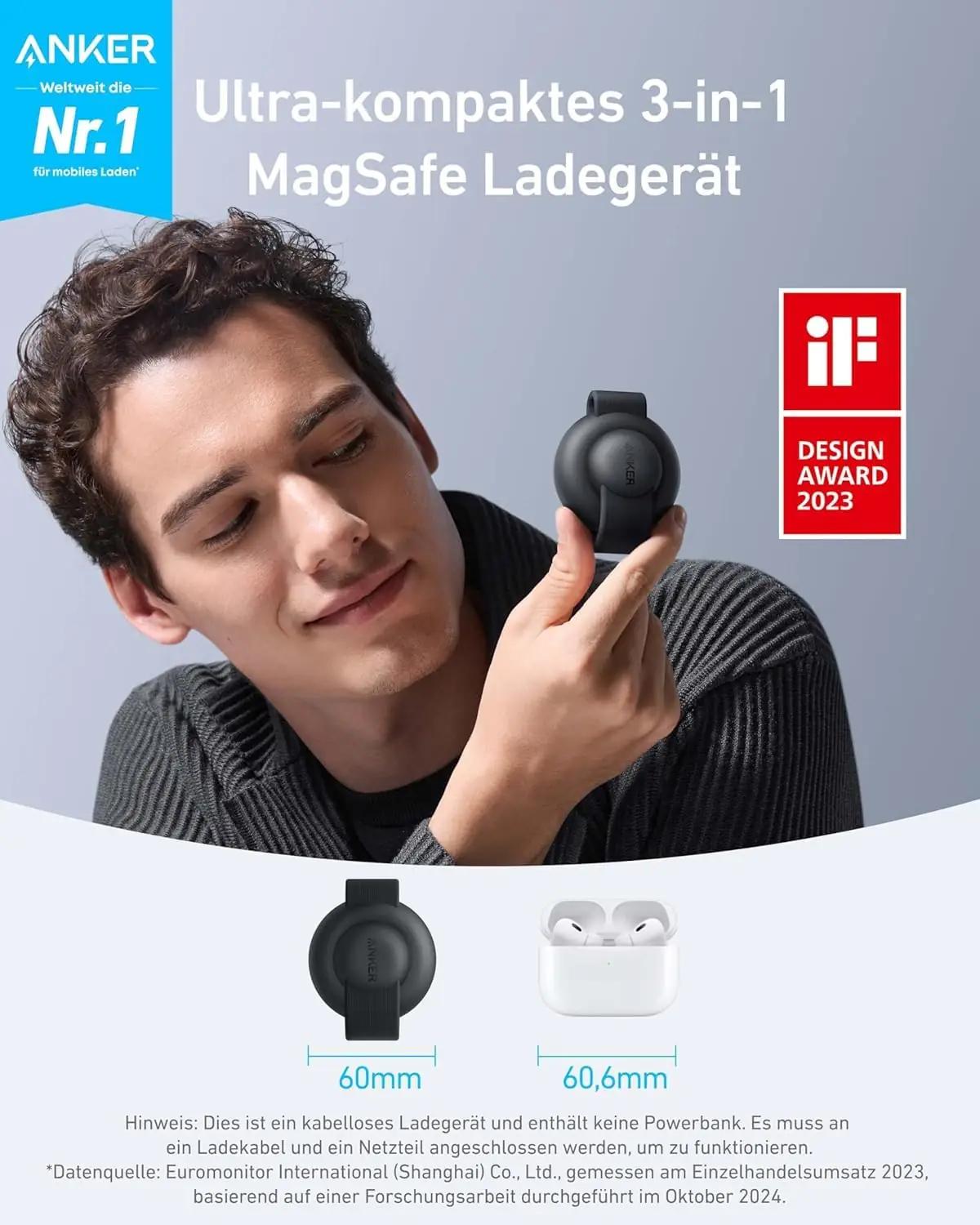 Anker MagGo 3‑in‑1 kokkupandav laadimisalus — nutikas reisisuhe – detailne vaade