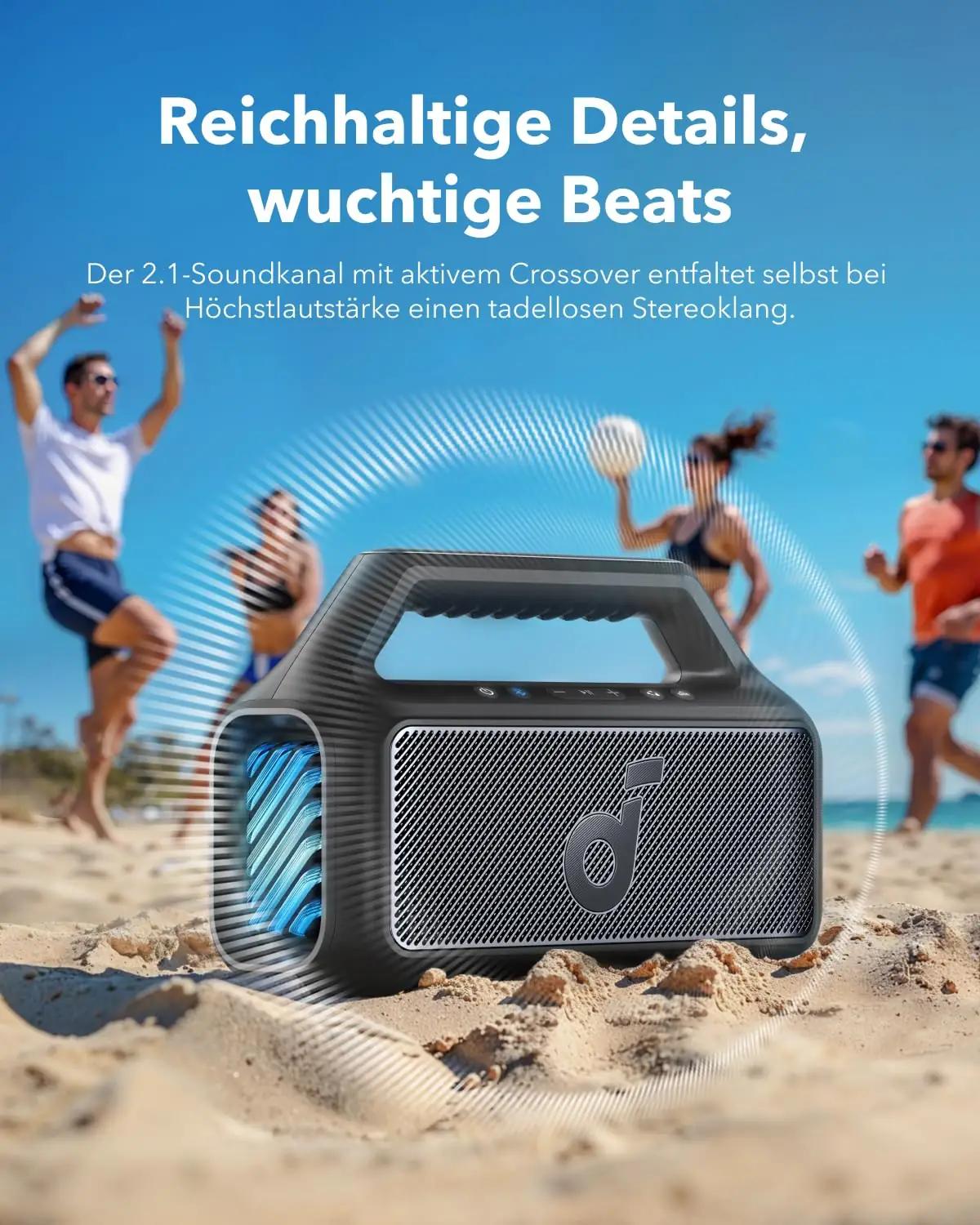 soundcore võimas väline kõlar 80W, veekindel ja kaasaskantav – pakend ja tarvikud