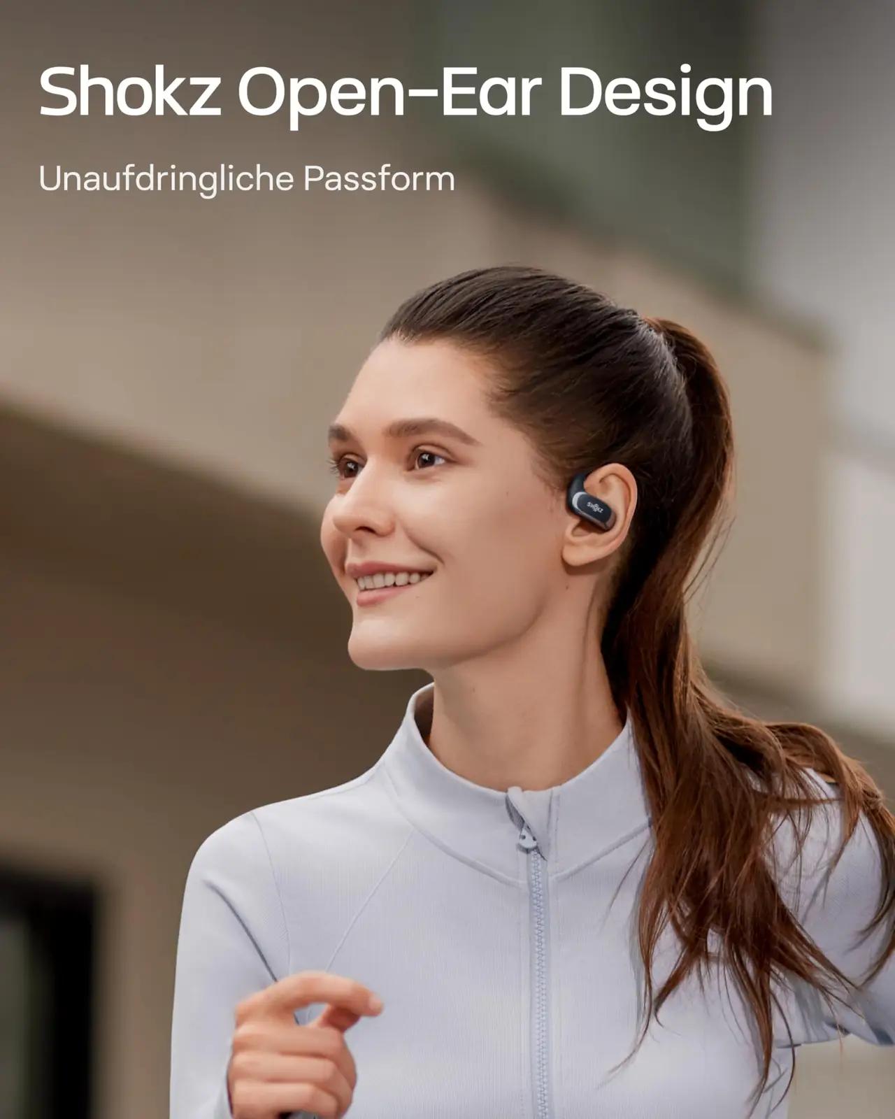 SHOKZ kerge OpenFit Air kõrvaklapid treeninguks ja kõnedeks – pakend ja tarvikud