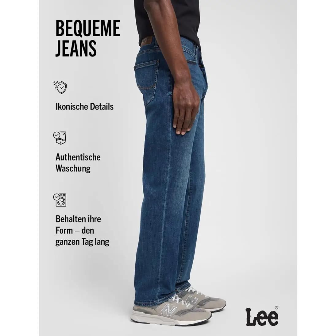 Lee mugav puuvillane Straight Fit teksapüksid — Maddox 33W/30L – kasutusnäide