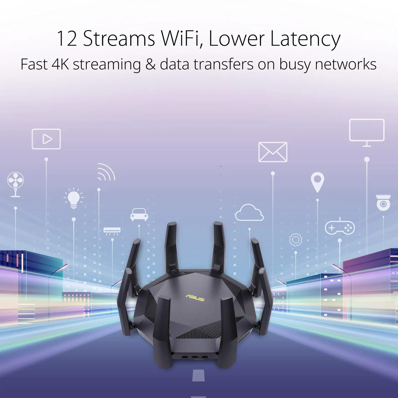 ASUS tugev alumiiniumist WiFi‑6 ruuter koduseks multimeediaks – lisavaade