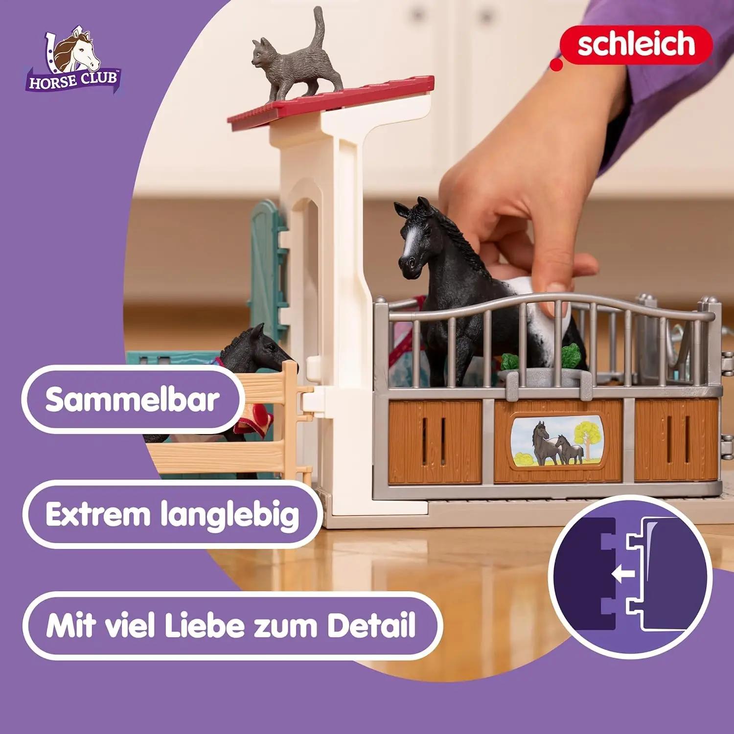 SCHLEICH Hobusetalli mängukomplekt — realistlik plastikust – pakend ja tarvikud