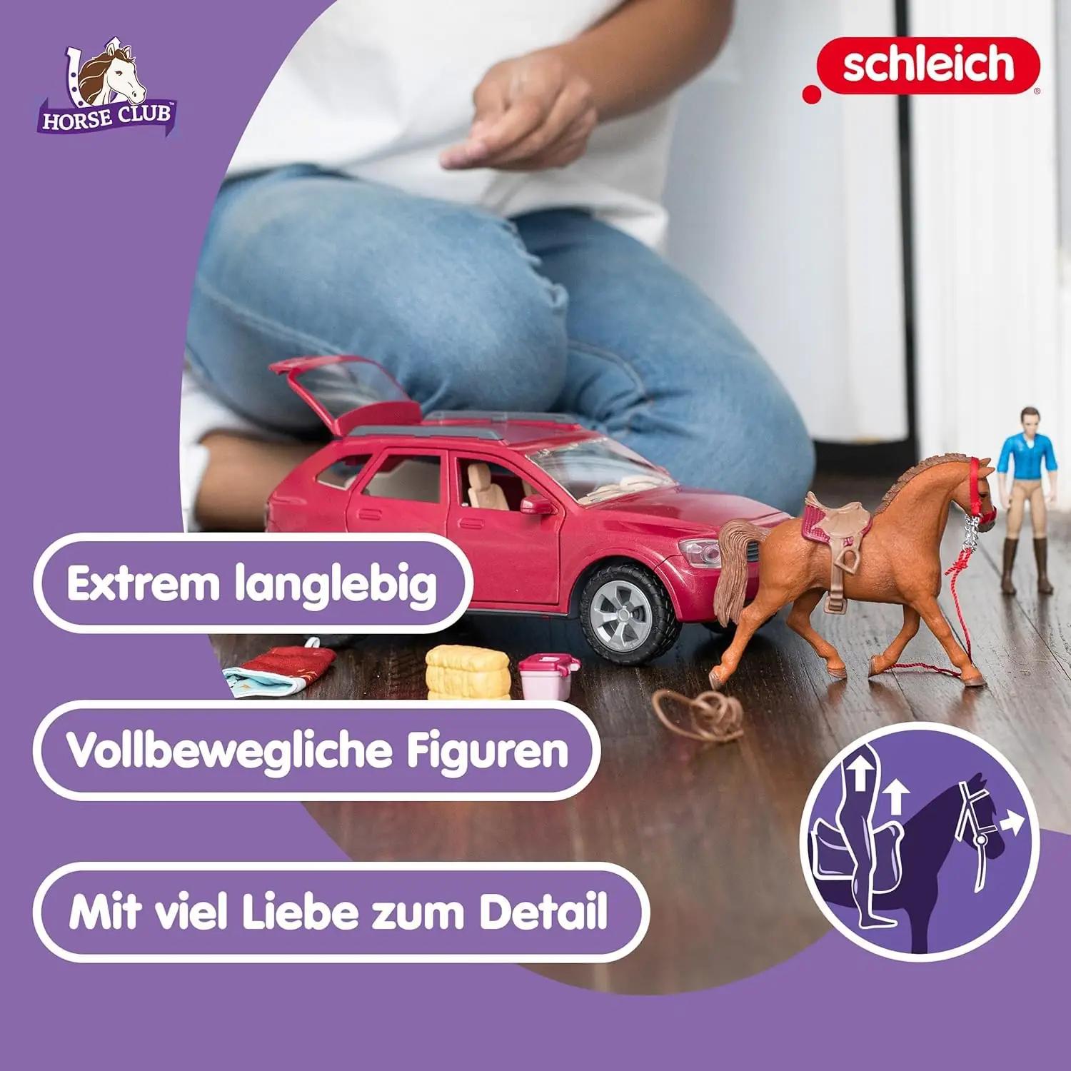 SCHLEICH mängukomplekt lapsele – auto ja hobusehaagis, kingitus – kasutusnäide
