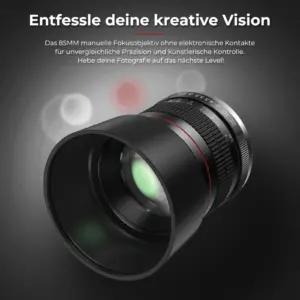 lightdow KD-8518N kaameraobjektiivid – detailne lähivaade
