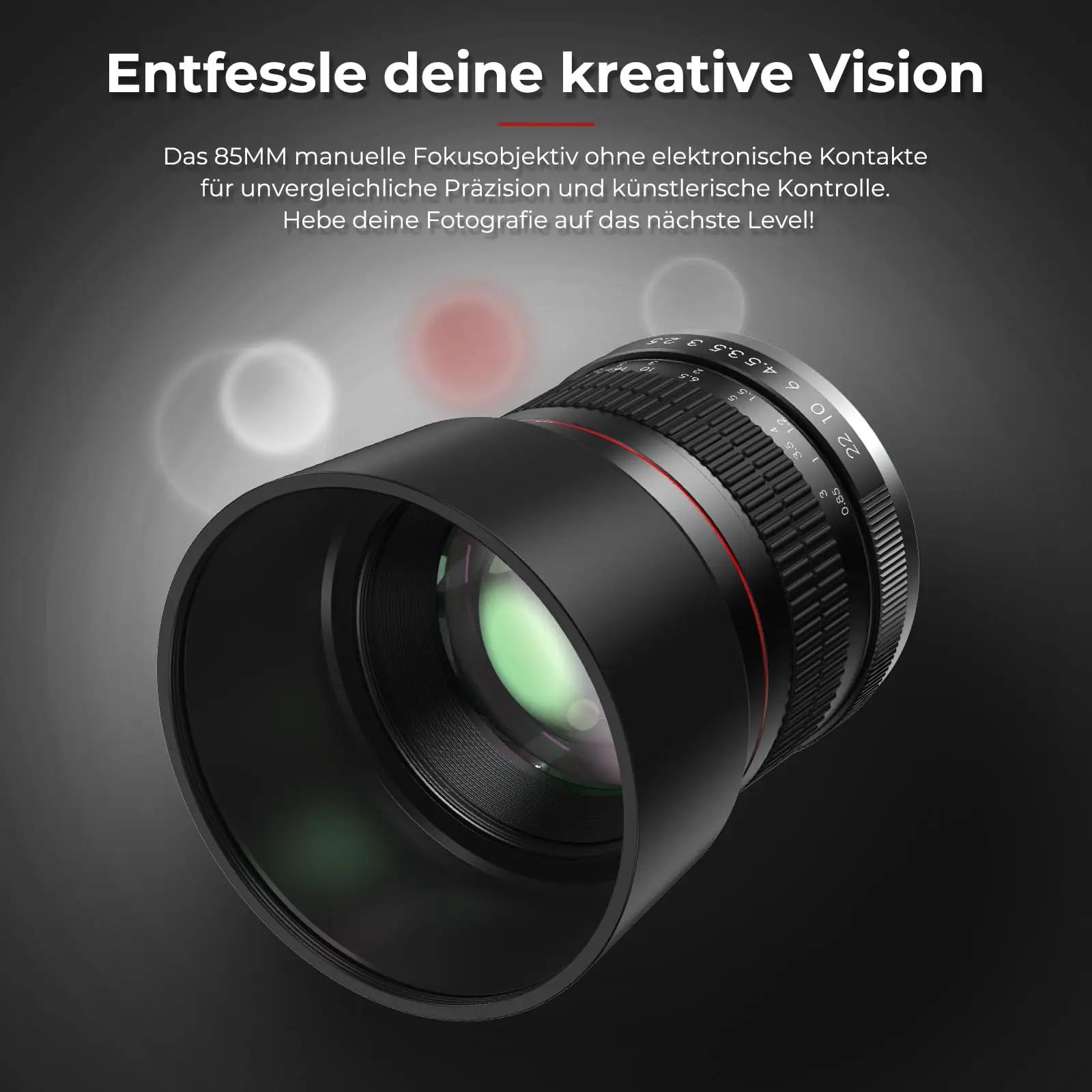 lightdow 85mm F1.8 portreeobjektiiv – kerge ja terav – detailne vaade