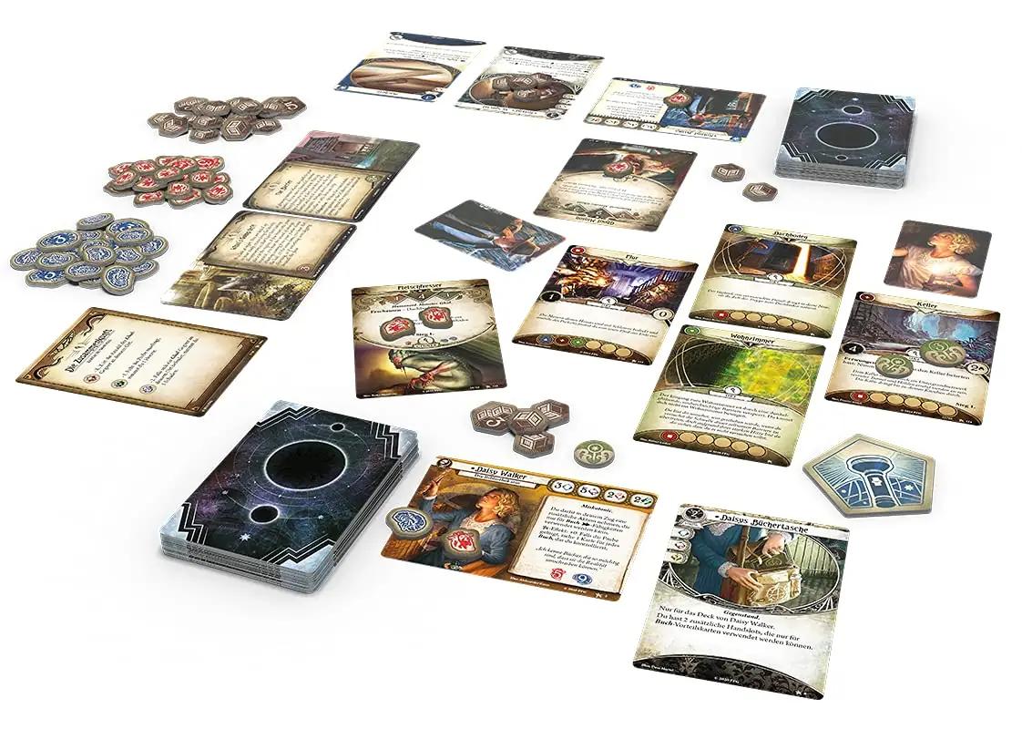 Fantasy Flight Games kaardimäng Arkham Horror – pakend ja tarvikud